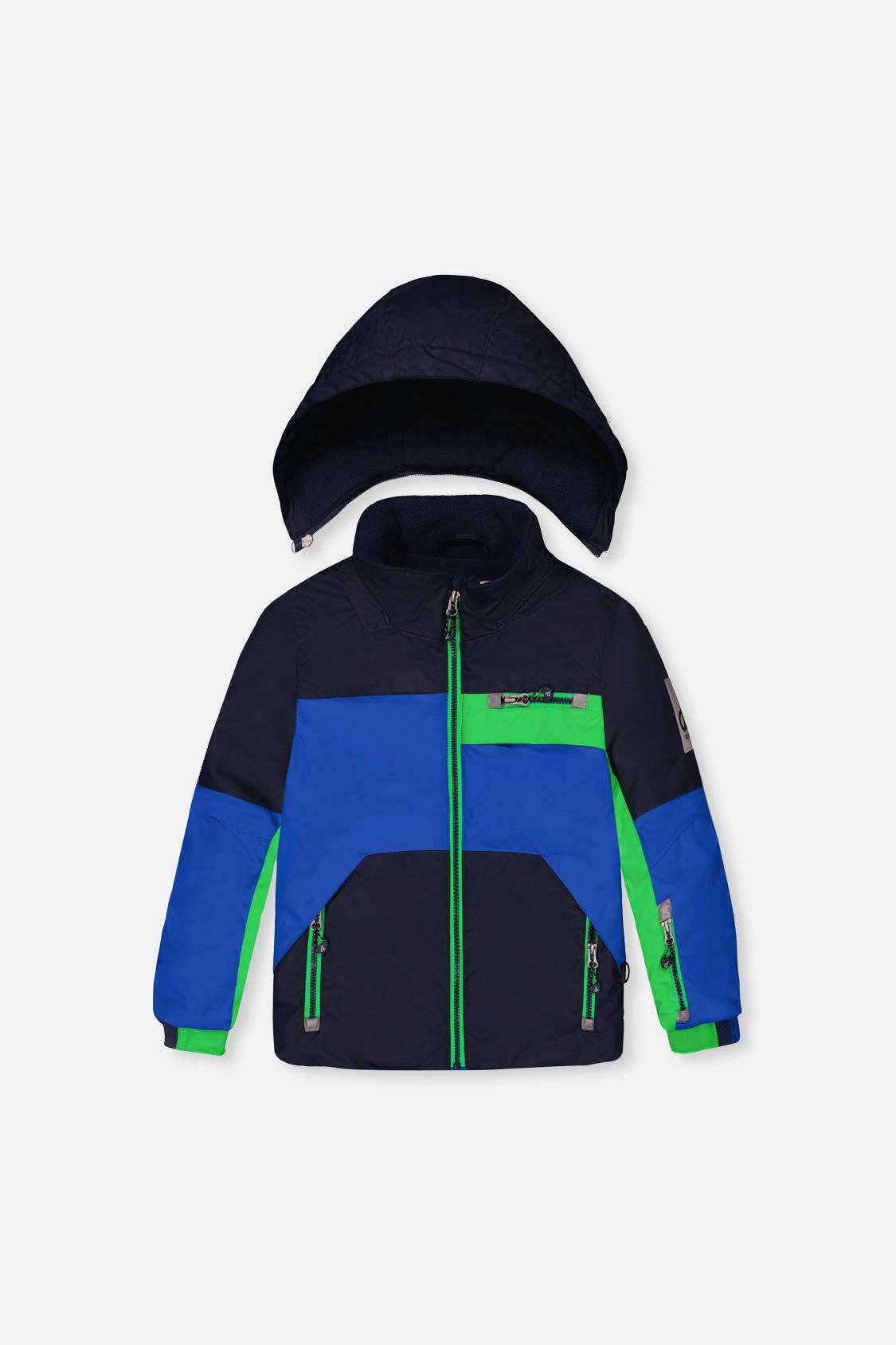 Two Piece Play Snowsuit Royal Blue And Green Colorblock: 6