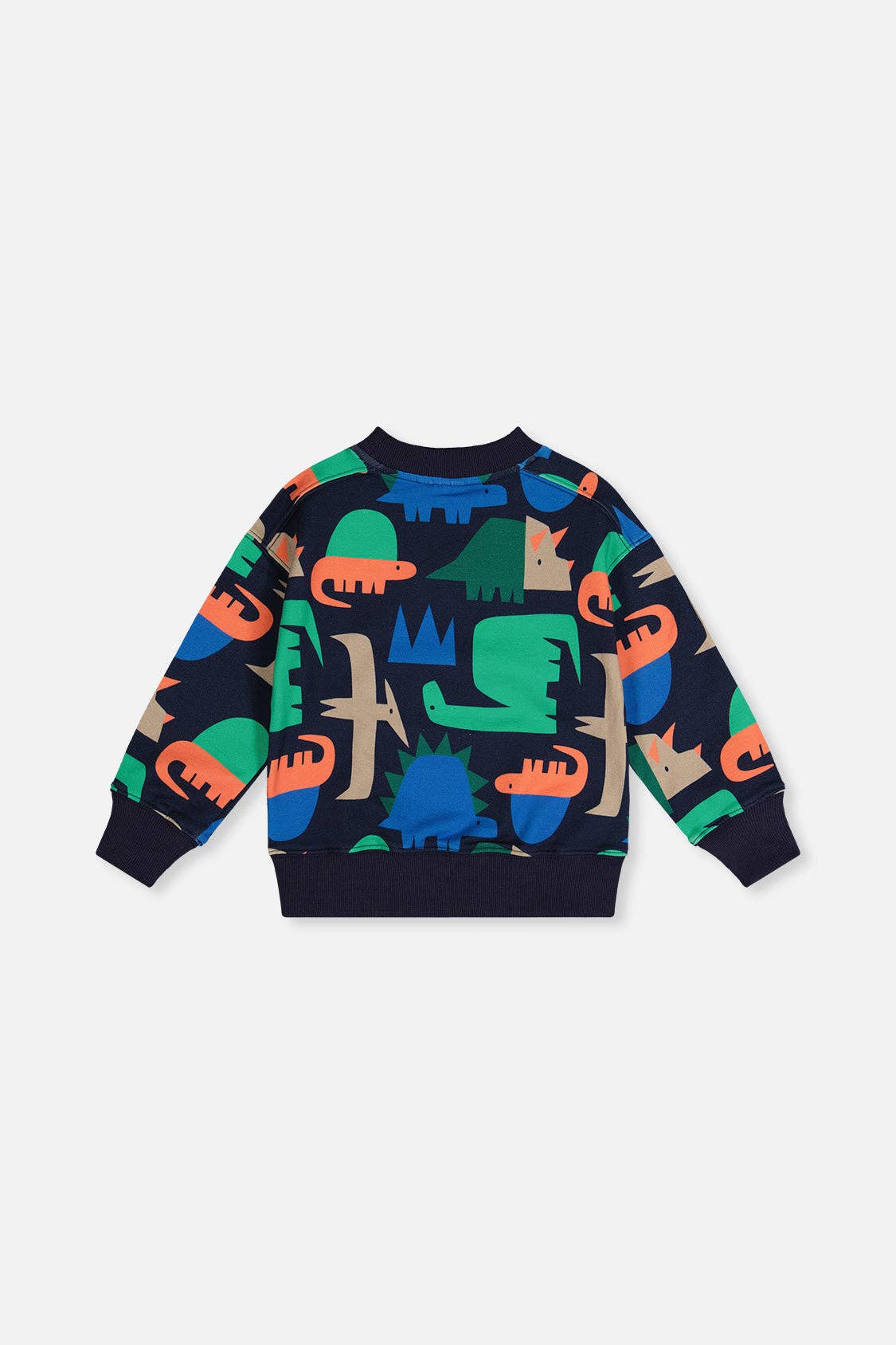 Fleece Sweatshirt Blue Dinosaur Print: 2