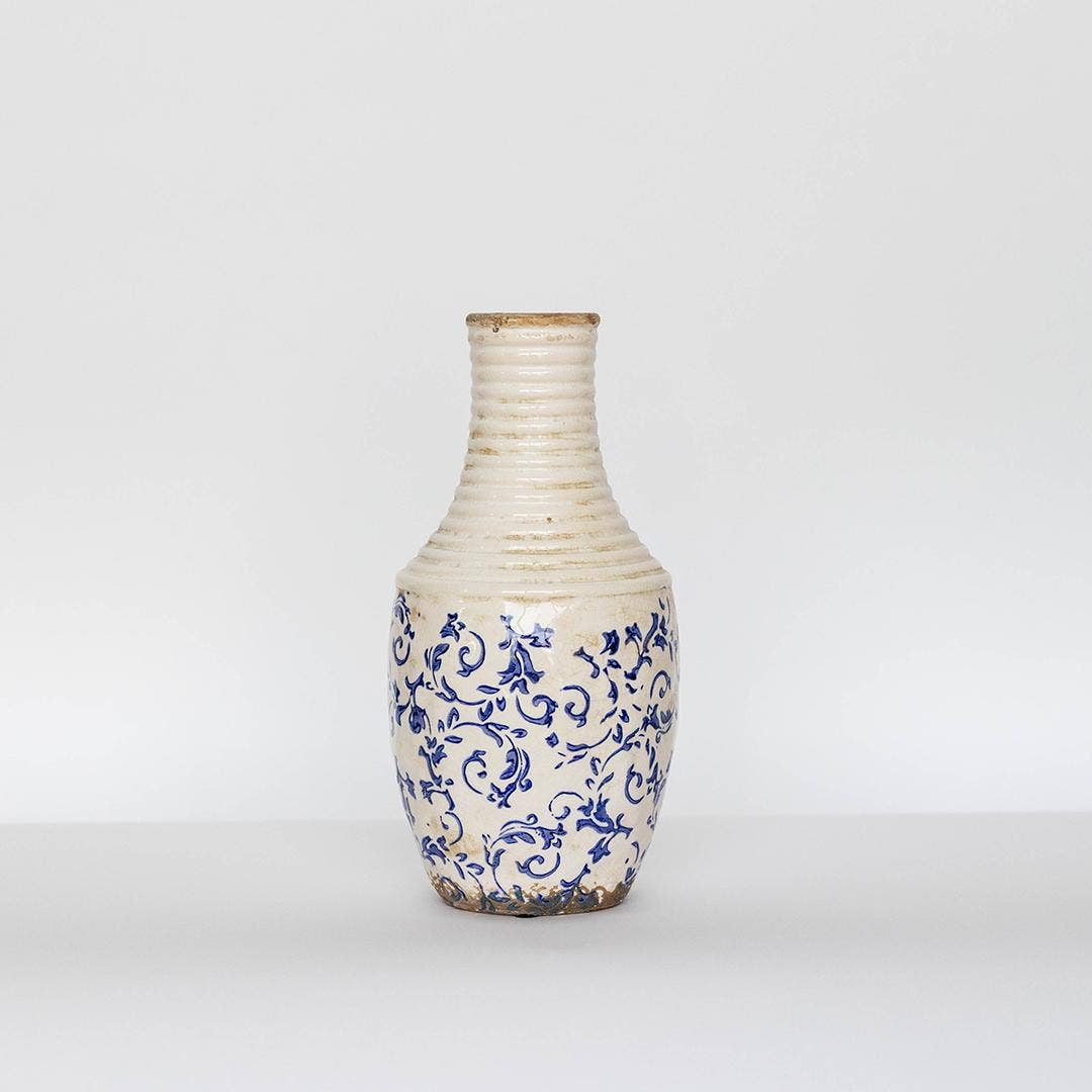 Ceramic Vase With Floral Design