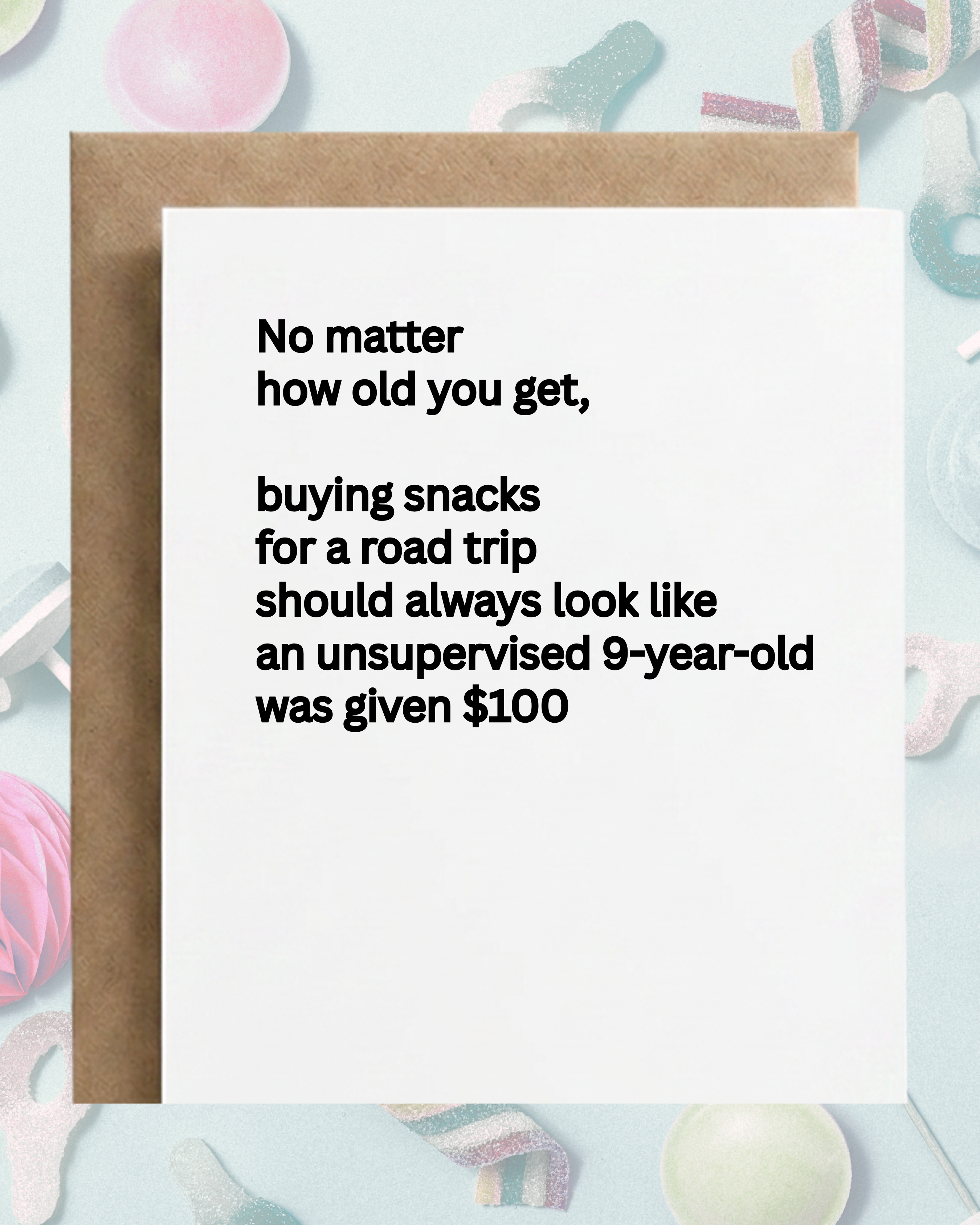 Road Trip Snack Humor | Funny Greeting Card