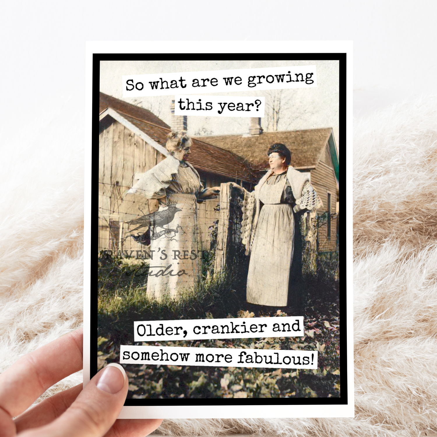 Birthday Card. Older Crankier Somehow More Fabulous. Vintage