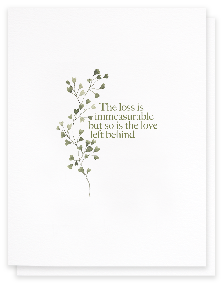 The Love Left Behind, Sympathy Greeting Card