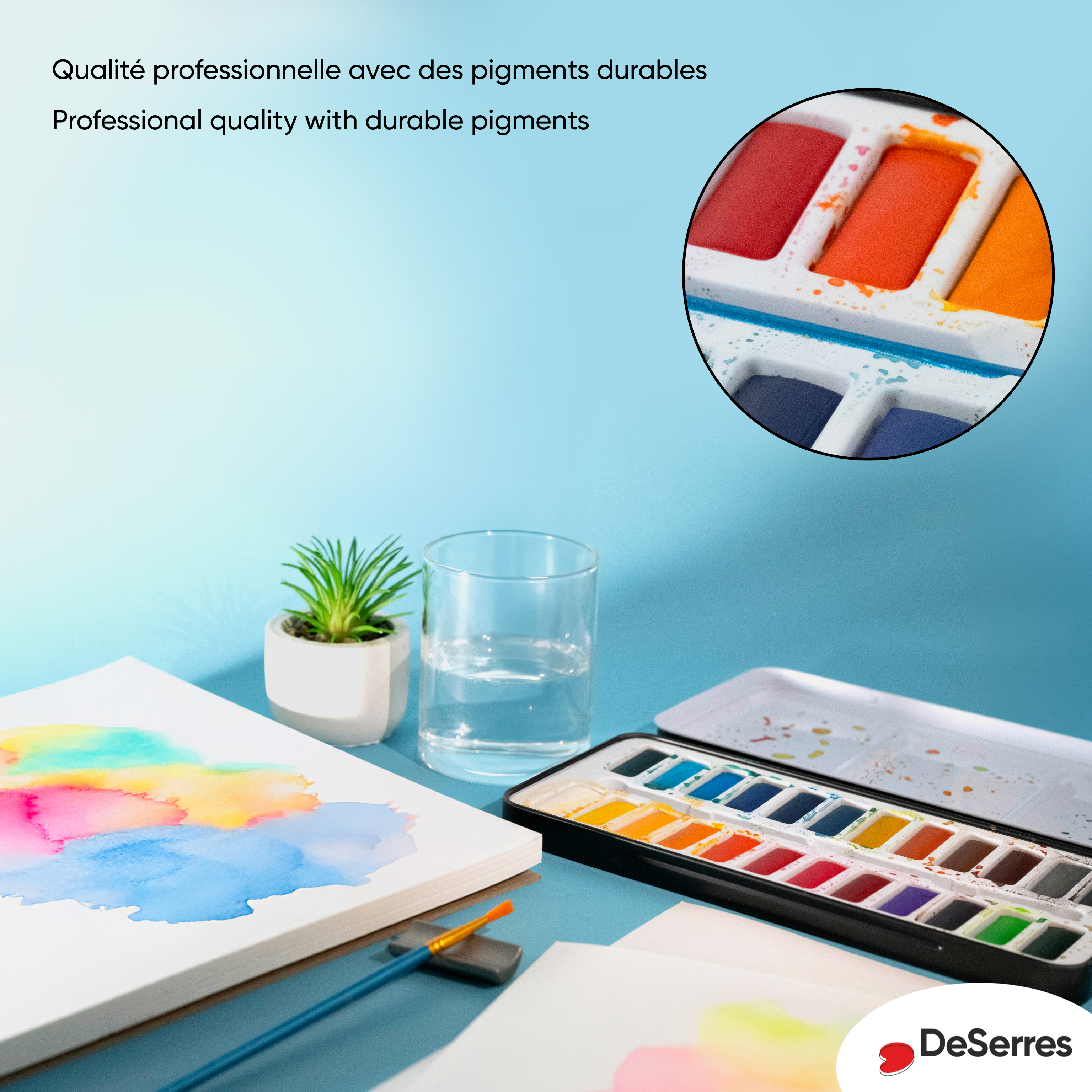 WATERCOLOUR KIT- 24 HALF PANS