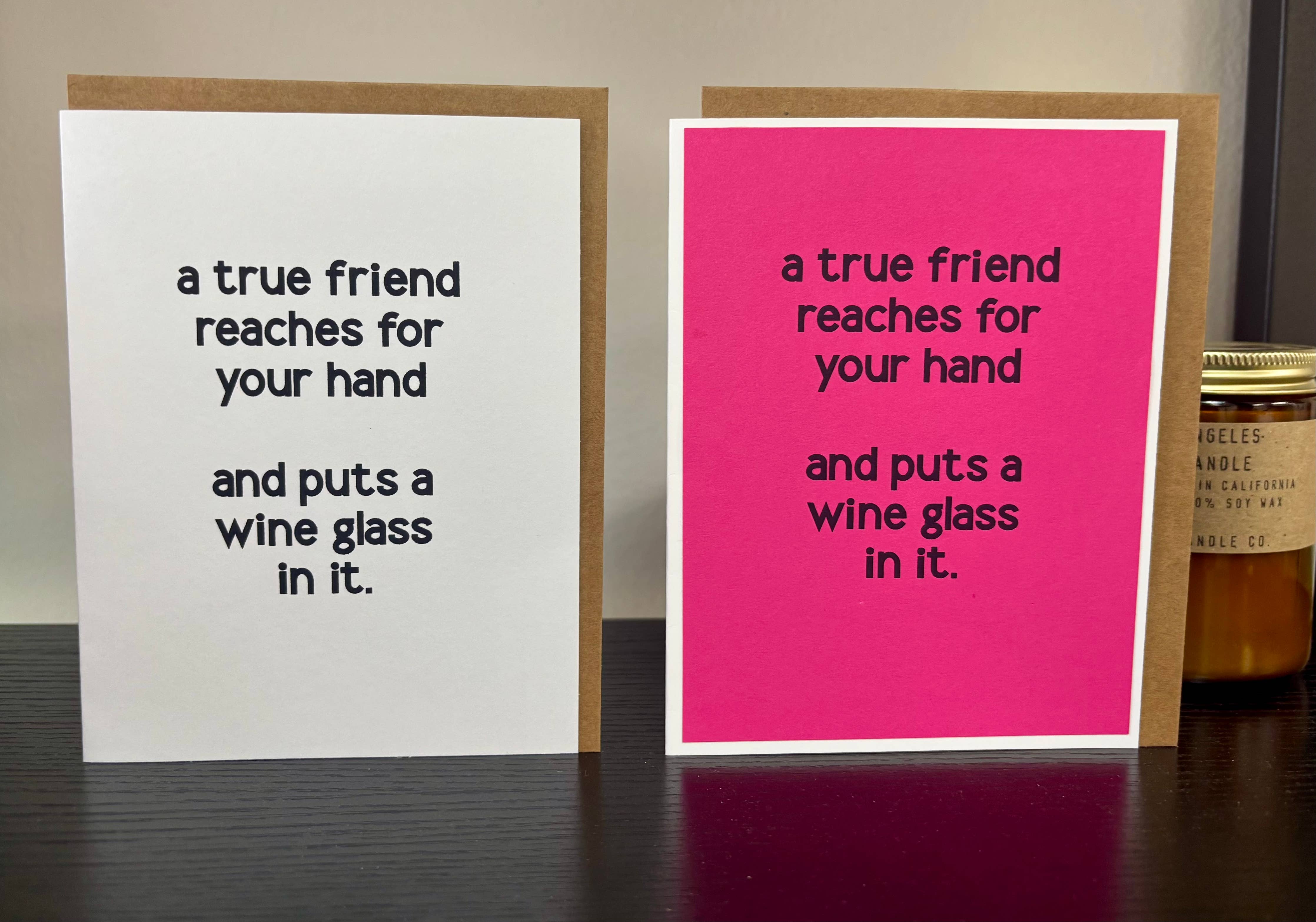 Funny Friendship Card | Wine Lover | Mom Friend: White