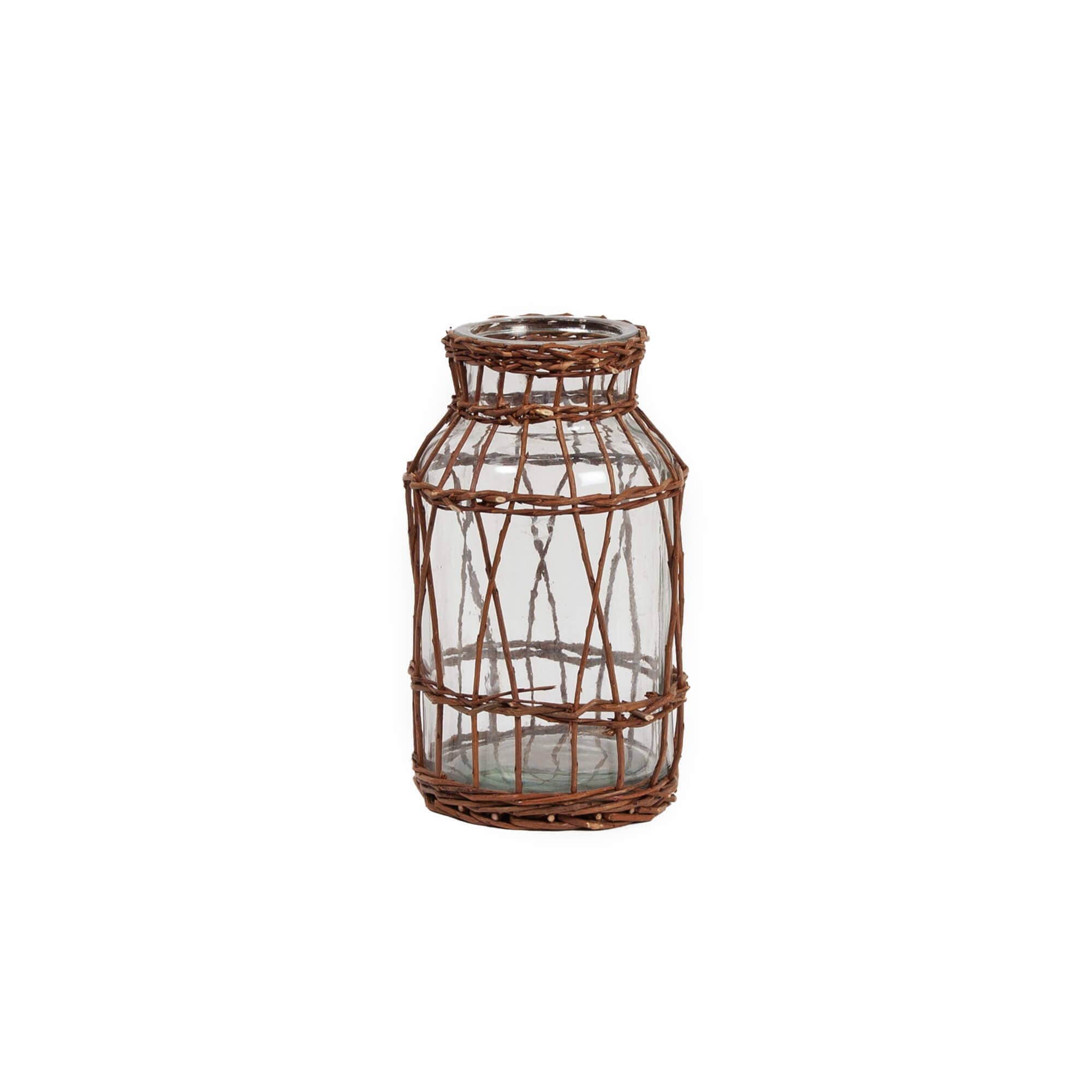 LARGE UNPEELED WILLOW WRAPPED VASE