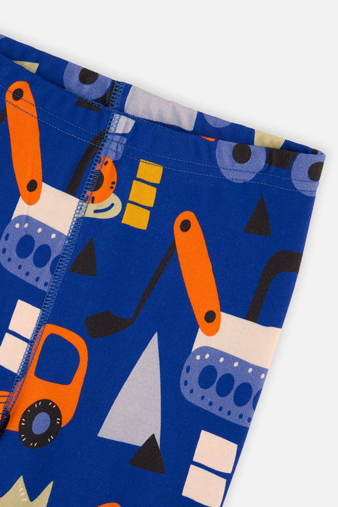 Organic Cotton Two Piece Pajama Set Blue Truck Print: 4