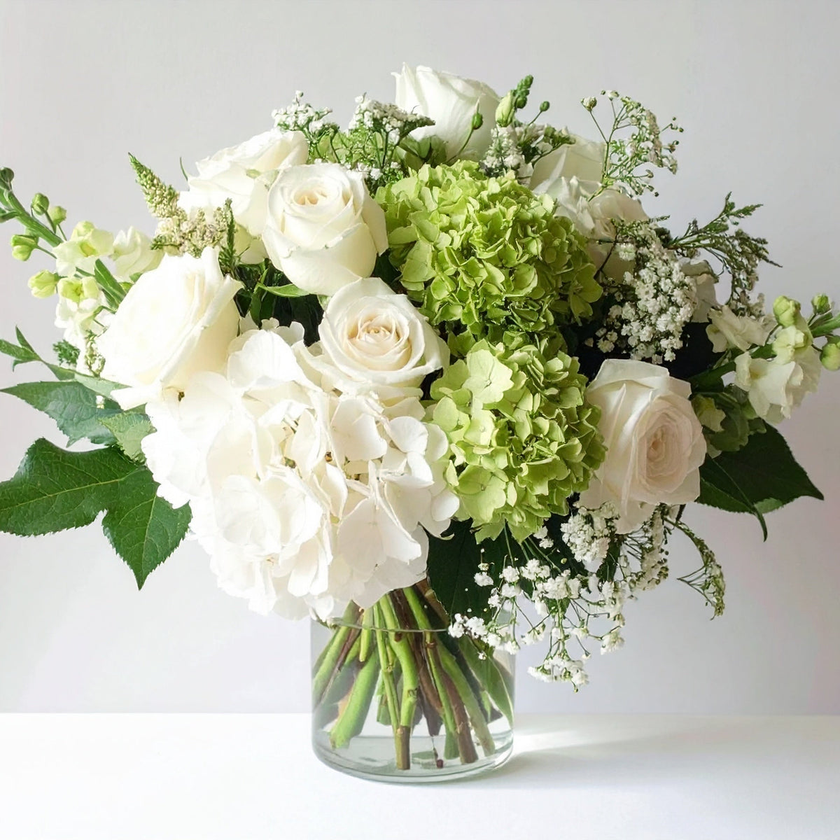 White & Green Vase Arrangement