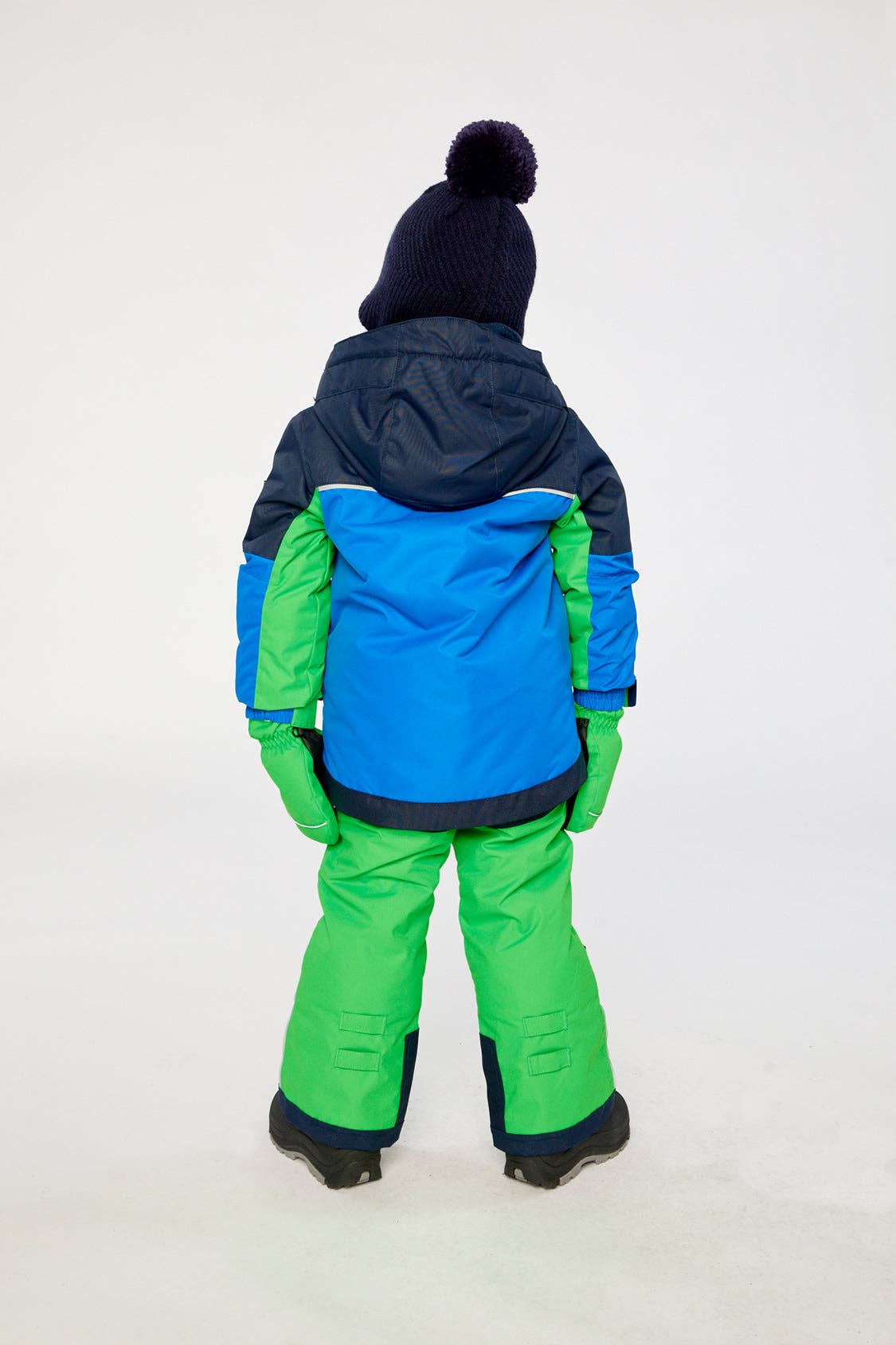 Two Piece Play Snowsuit Royal Blue And Green Colorblock: 6