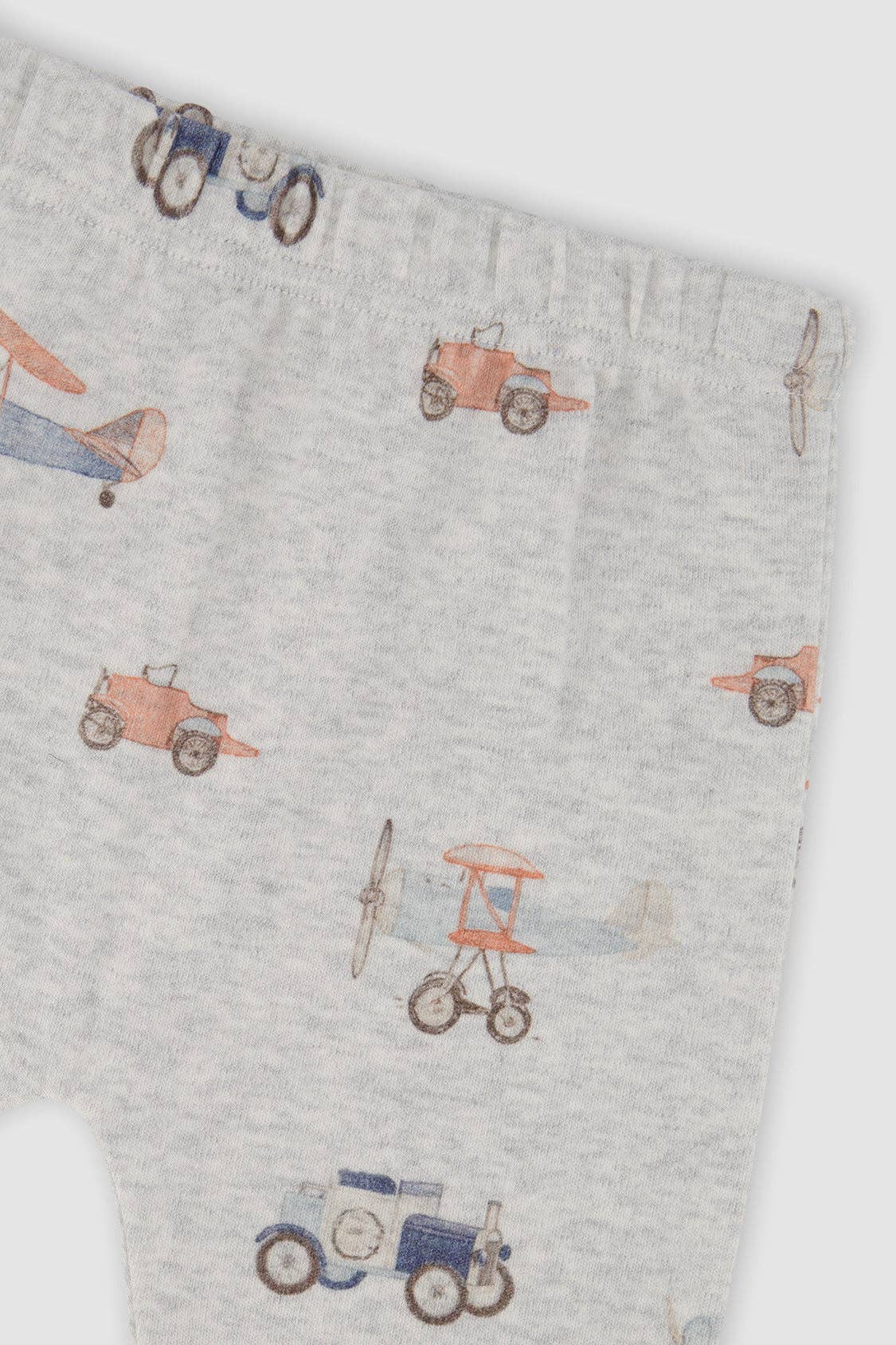 Organic Cotton Pants And Top Set Beige Printed Airplanes: 12m
