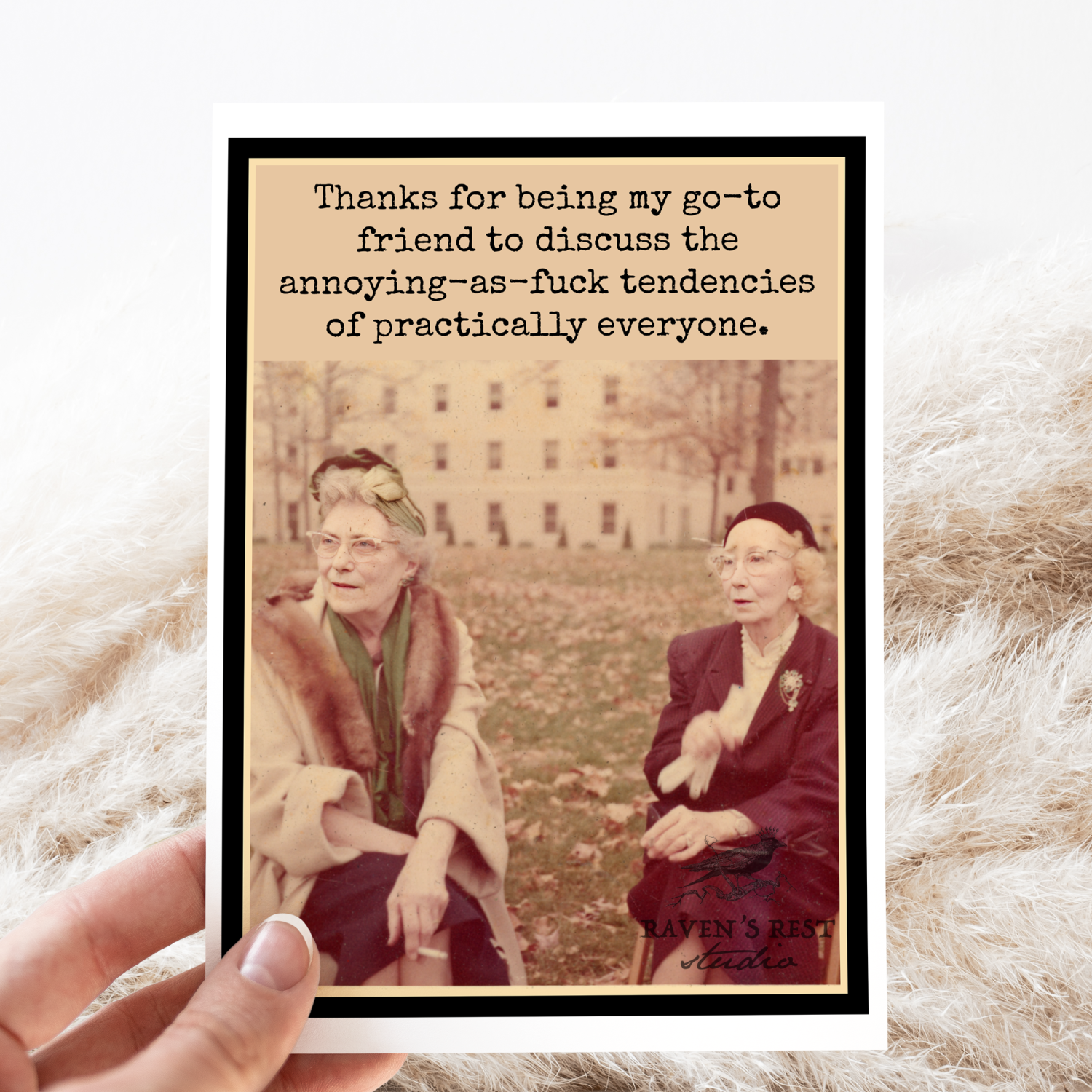 Friendship Card. Thanks For Being My Go-To Friend... Vintage