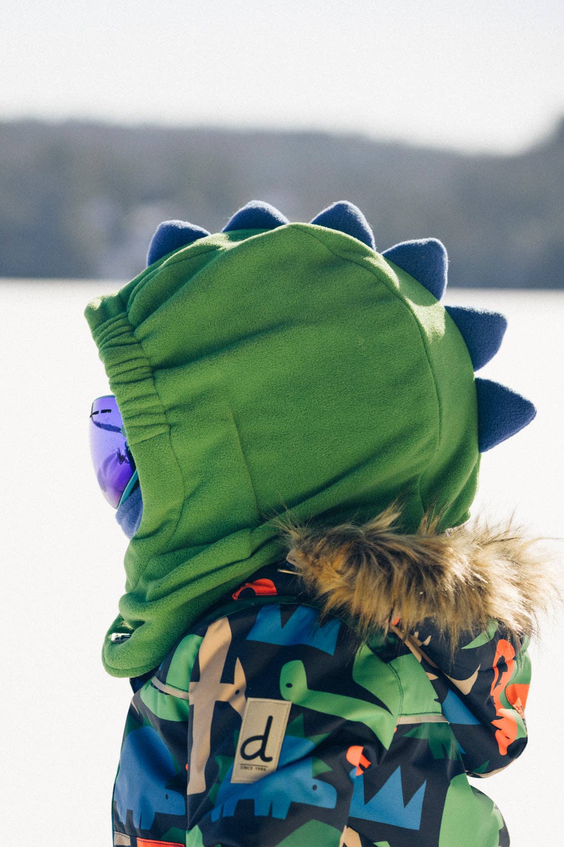 Oversized Dino Polar Balaclava For Ski Helmet Bright Green: 2/6