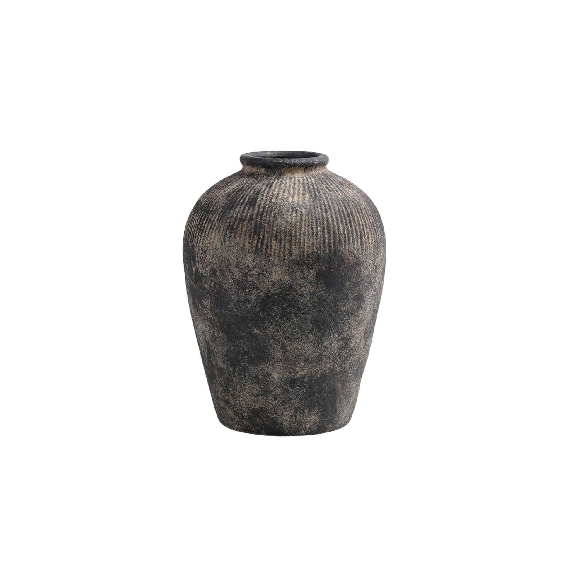 BLACK TERRACOTTA VASE SMALL