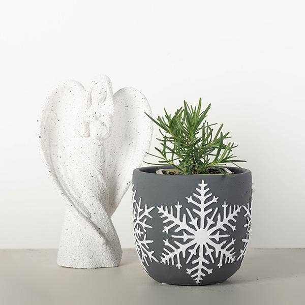 Flower Pot With Snowflake