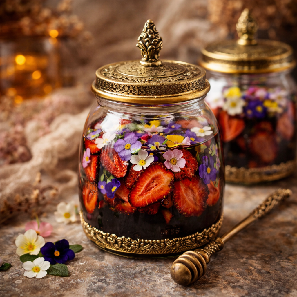 Dehydrated Organic Strawberries + Floral Blend : Small 25g
