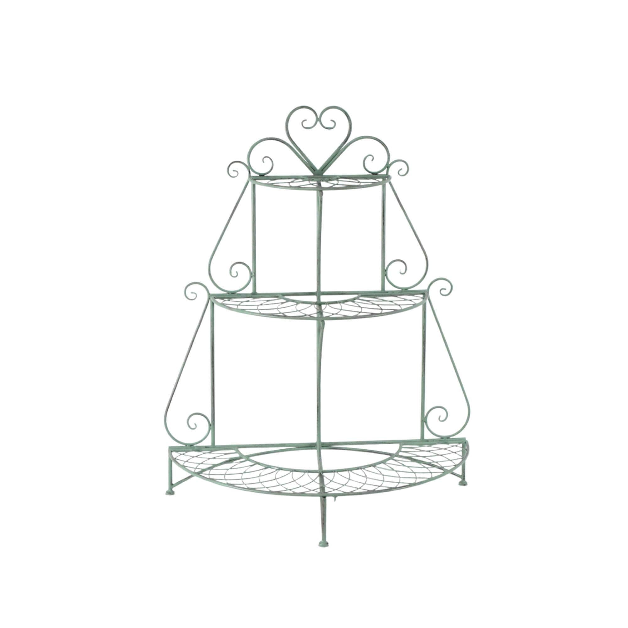 GREEN METAL PLANT STAND: Metal