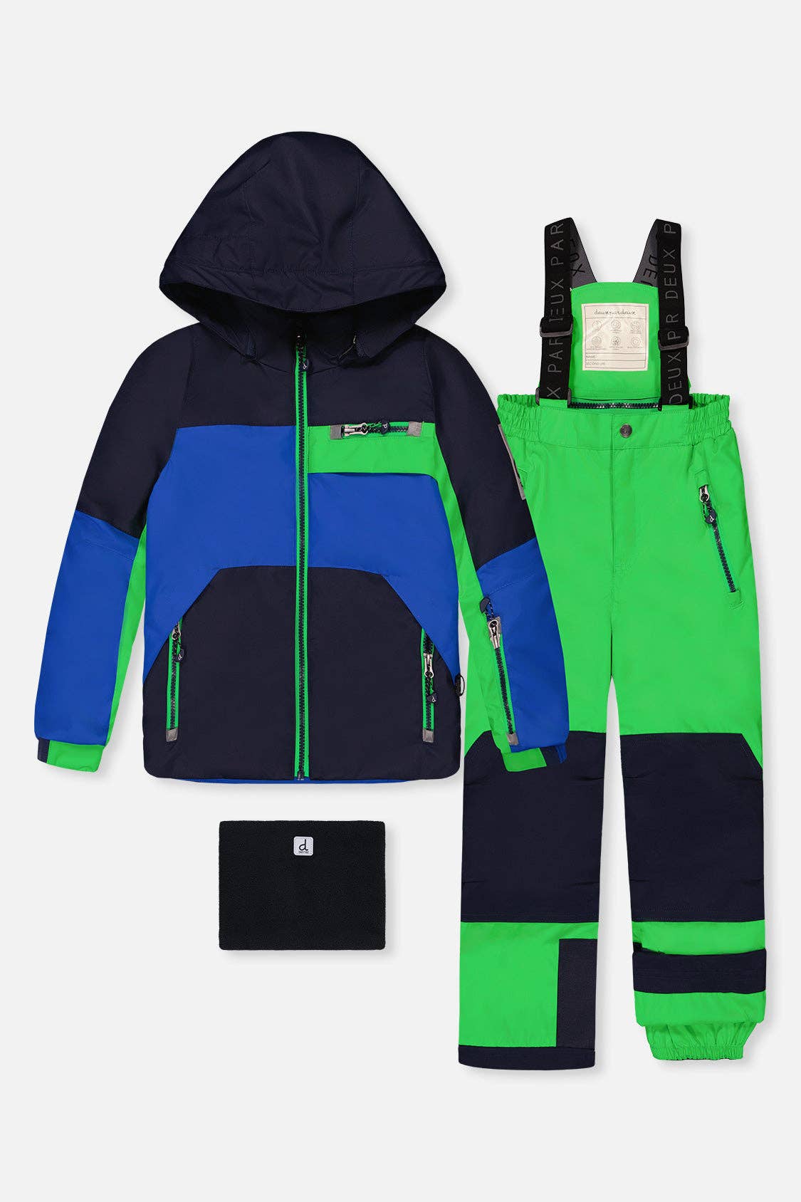 Two Piece Play Snowsuit Royal Blue And Green Colorblock: 6