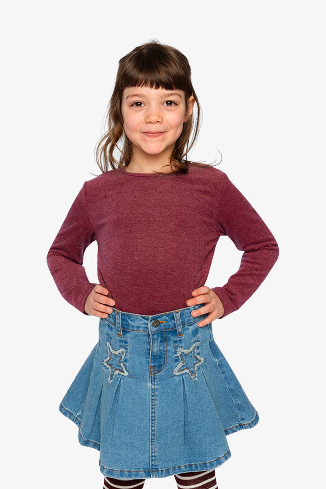Brushed Rib Crew Neck Top Reddish-Brown: 7