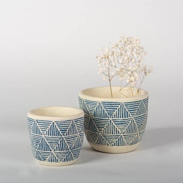 Cement Flower Pots, Set of 2
