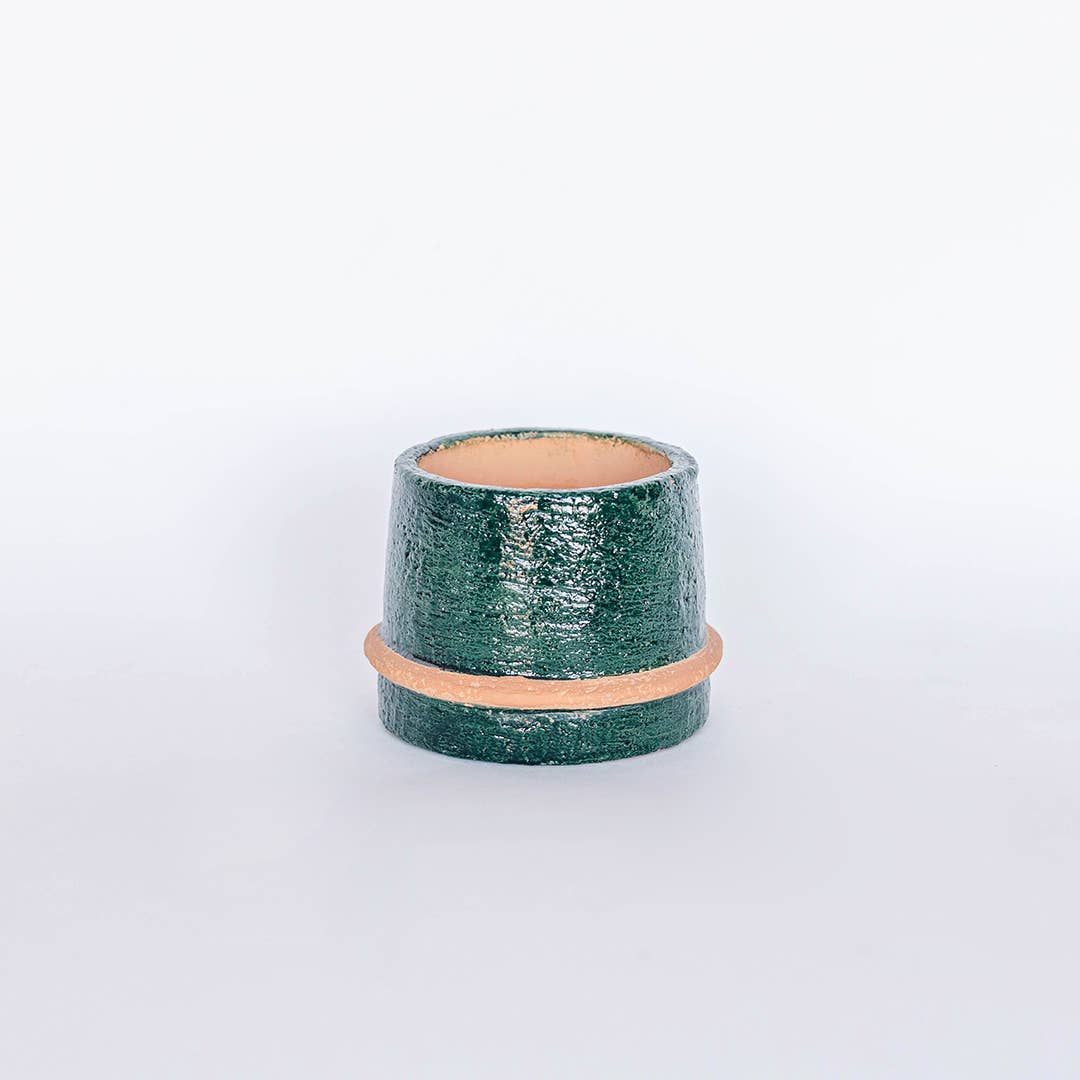 small green Cement Flower Pot