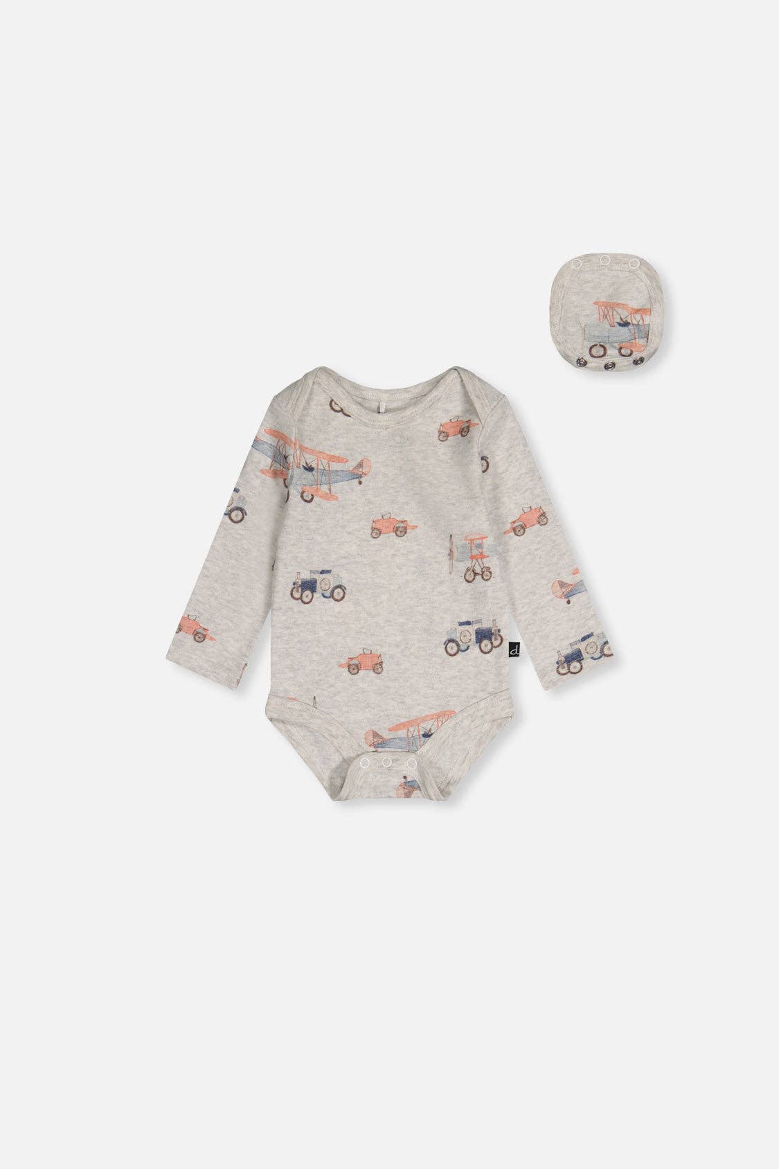 Organic Cotton Onesie Beige Printed Airplanes: 12m
