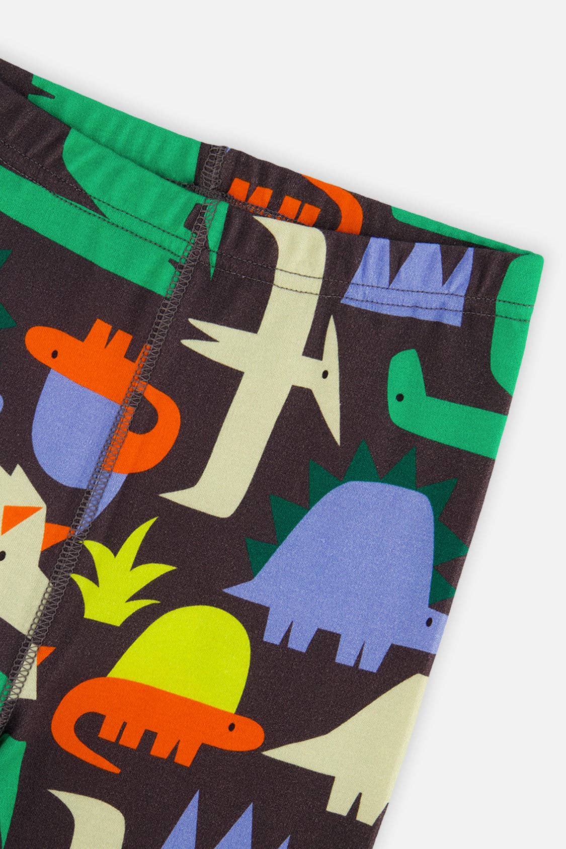 Organic Cotton Two Piece Pajama Set Black Dinosaur Print: 7
