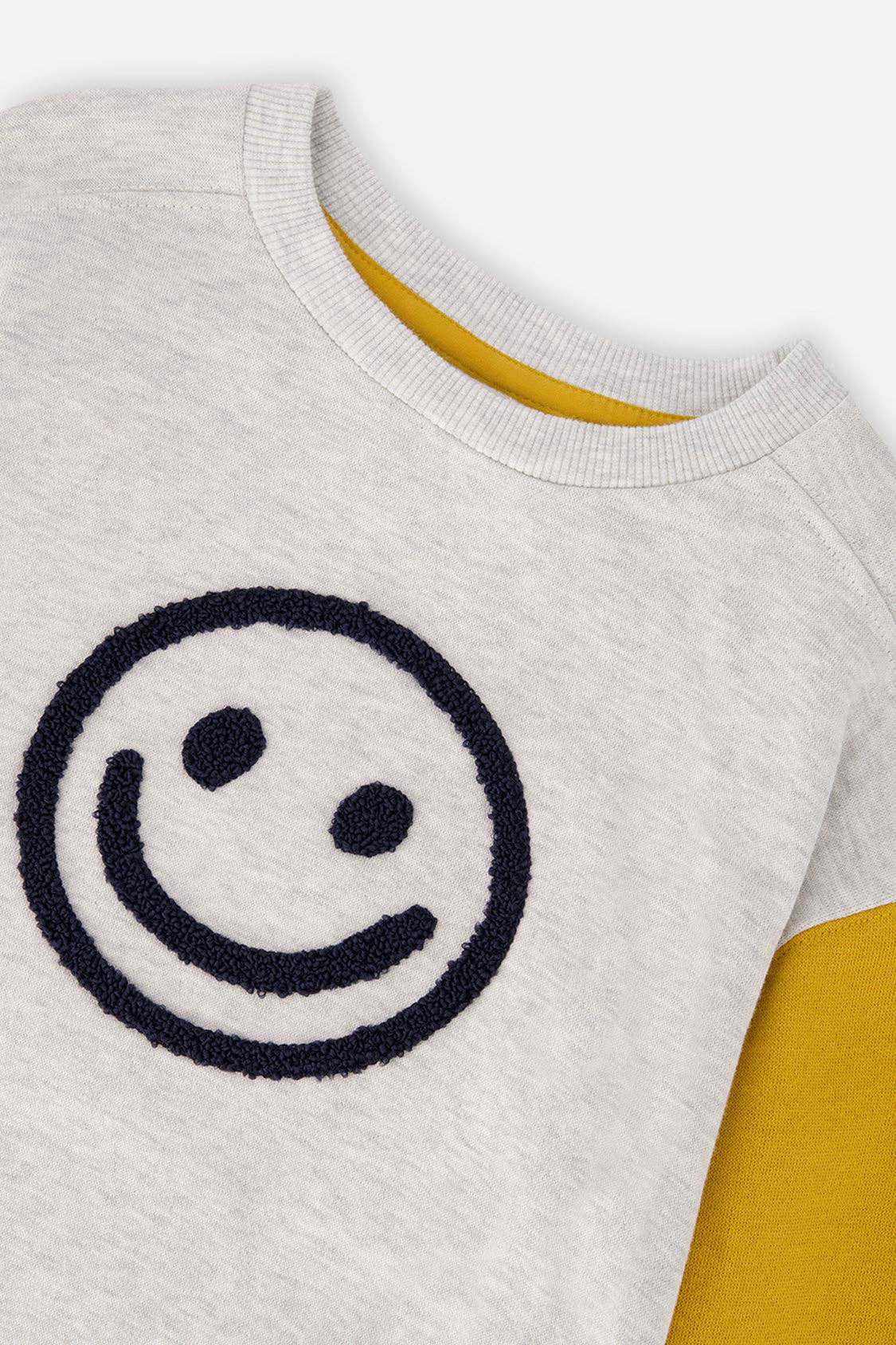 Fleece Sweatshirt Heather Grey, Yellow And Blue: 5