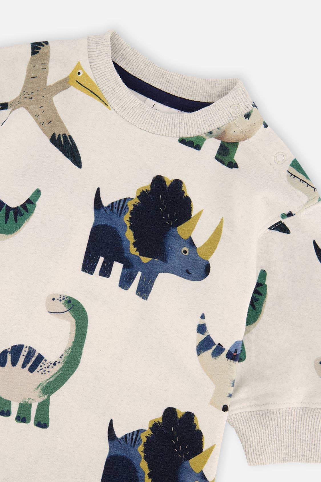 Baby Fleece Jumpsuit Beige Dinosaur Print: 12m
