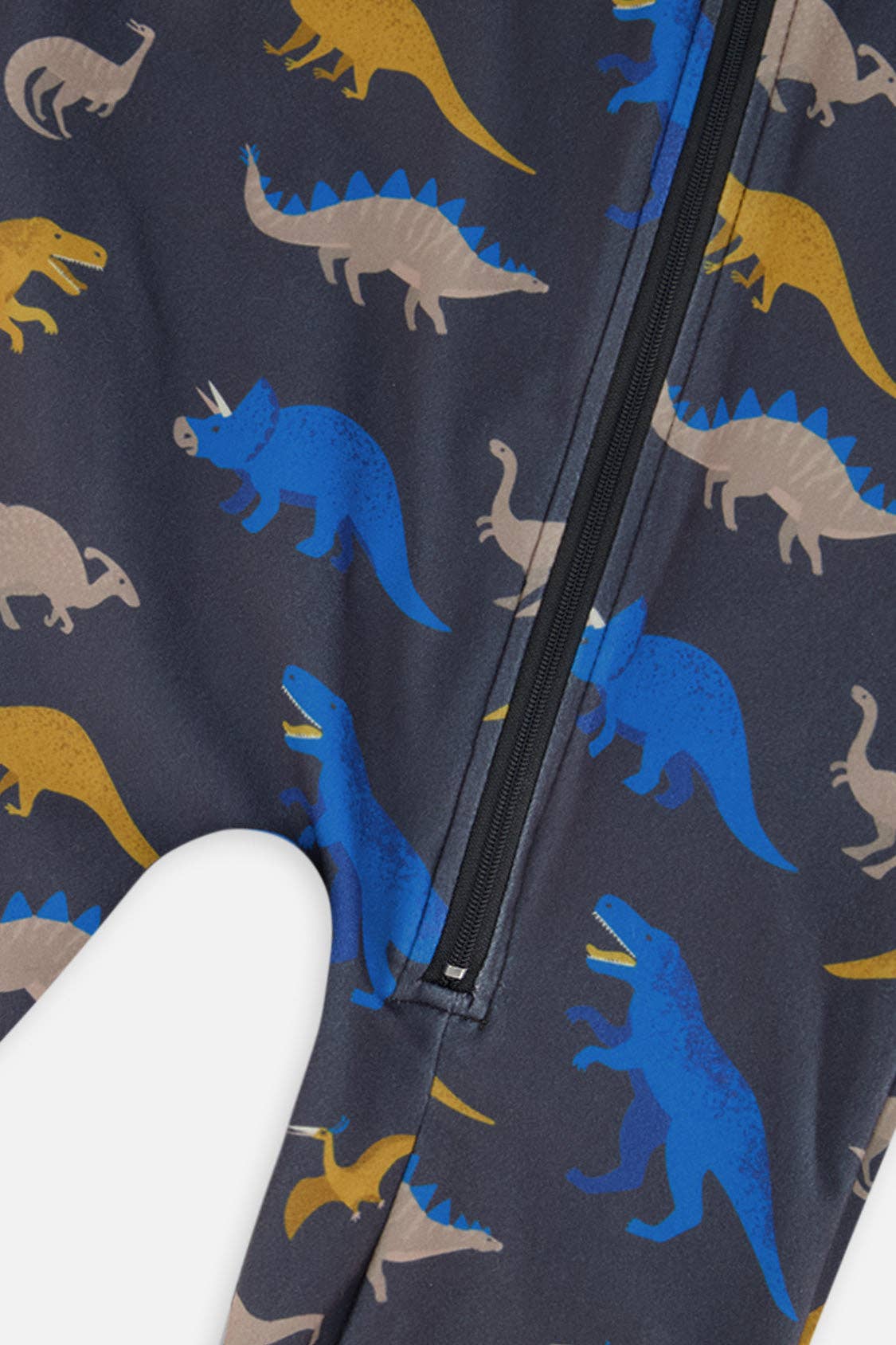 Baby One Piece Thermal Underwear Grey & Blue Dinosaur Print: 12m