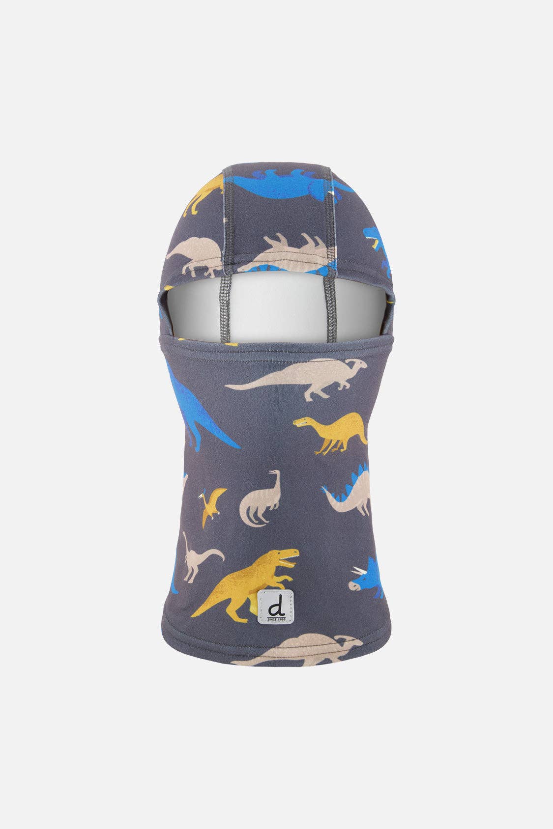 Brushed Jersey Balaclava Grey And Blue Dinosaur Print: 5/8