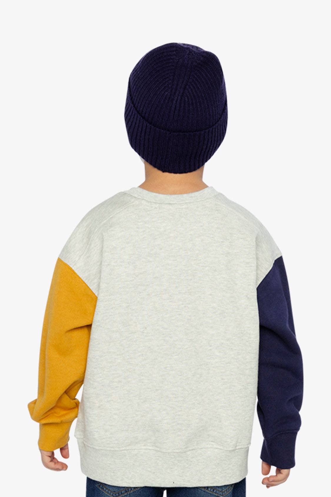 Fleece Sweatshirt Heather Grey, Yellow And Blue: 5