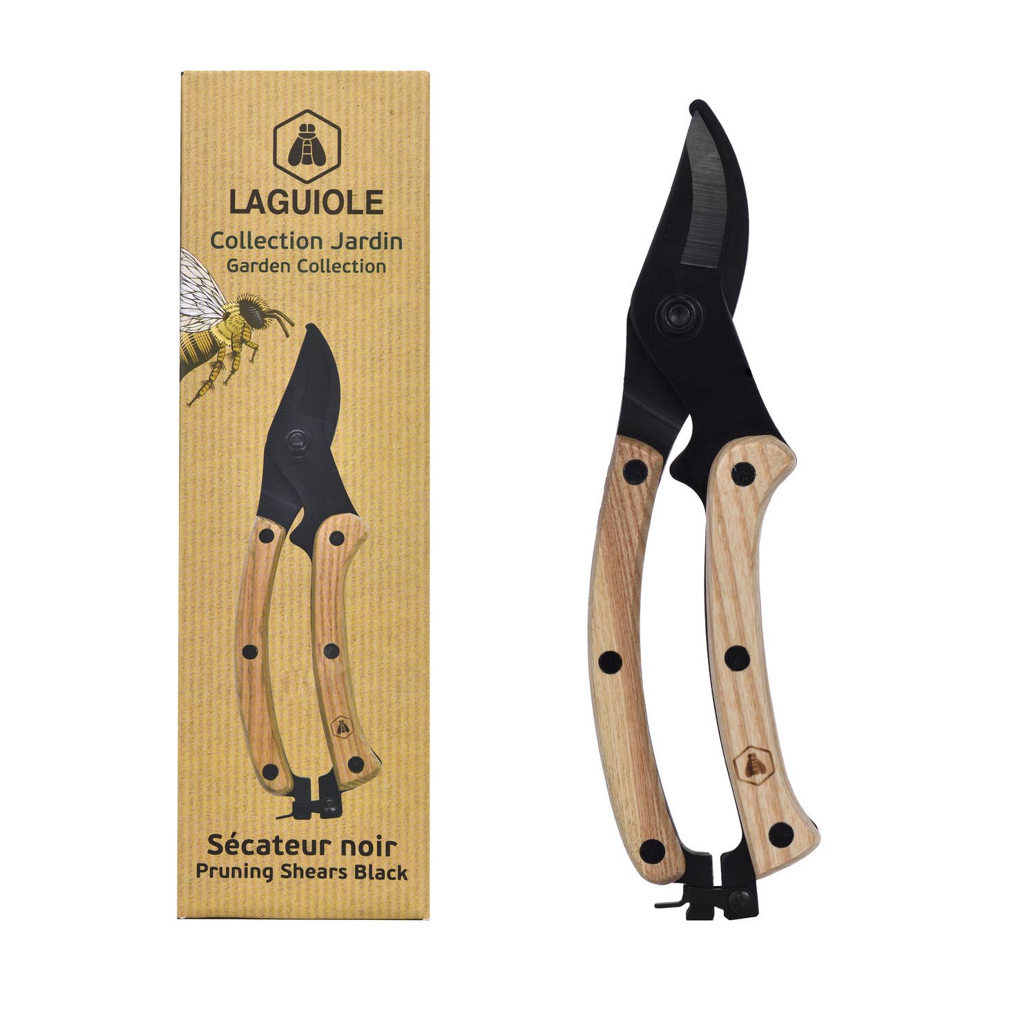 LAGUIOLE, Black and Wood Pruner, Lightweight