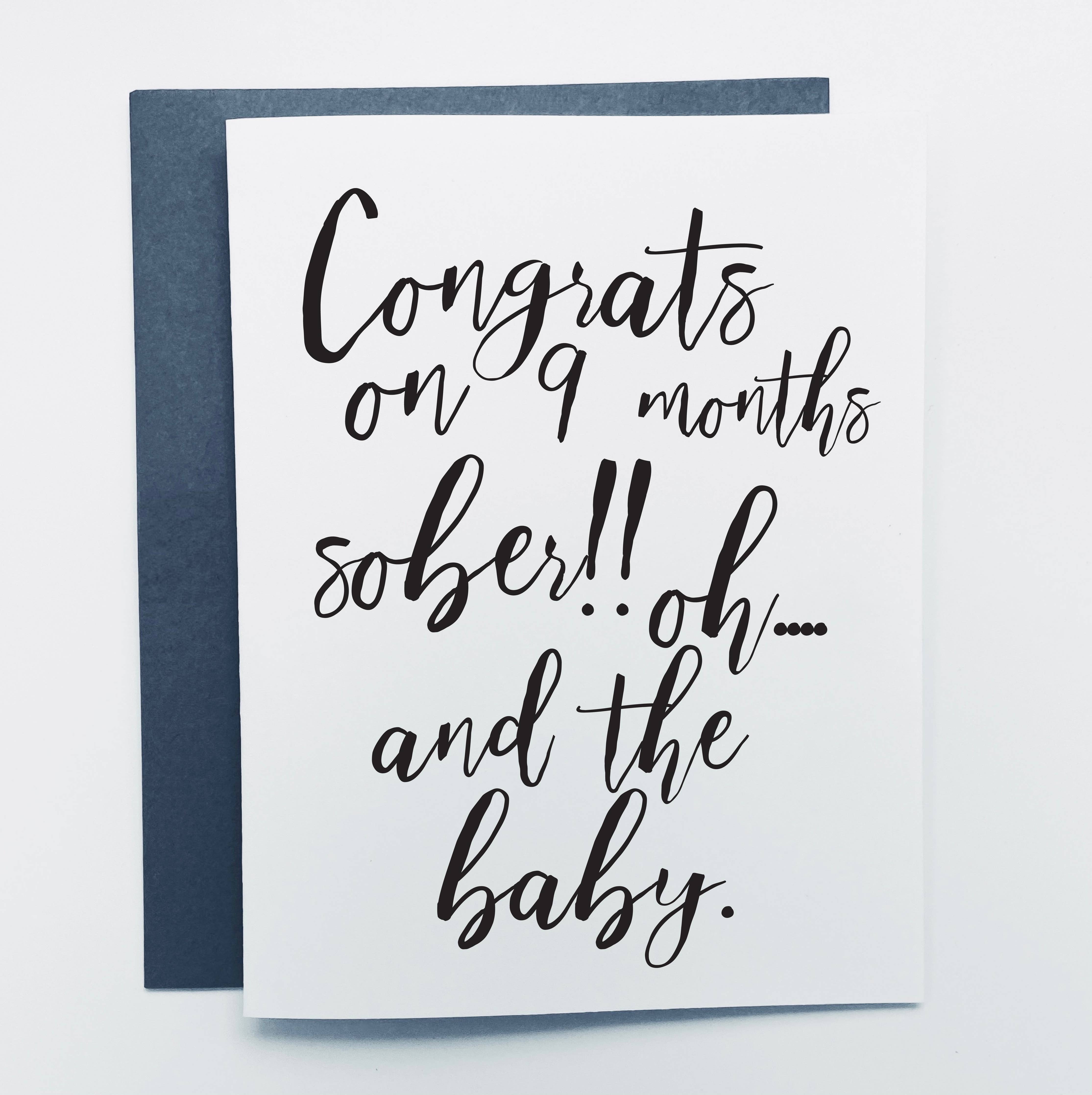 Congrats on 9 Months Sober Card