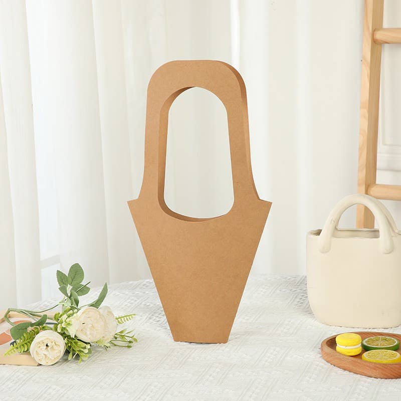 20pcs, 3 sizes kraft paper flower Bouquet sleeve w/ handle: Medium