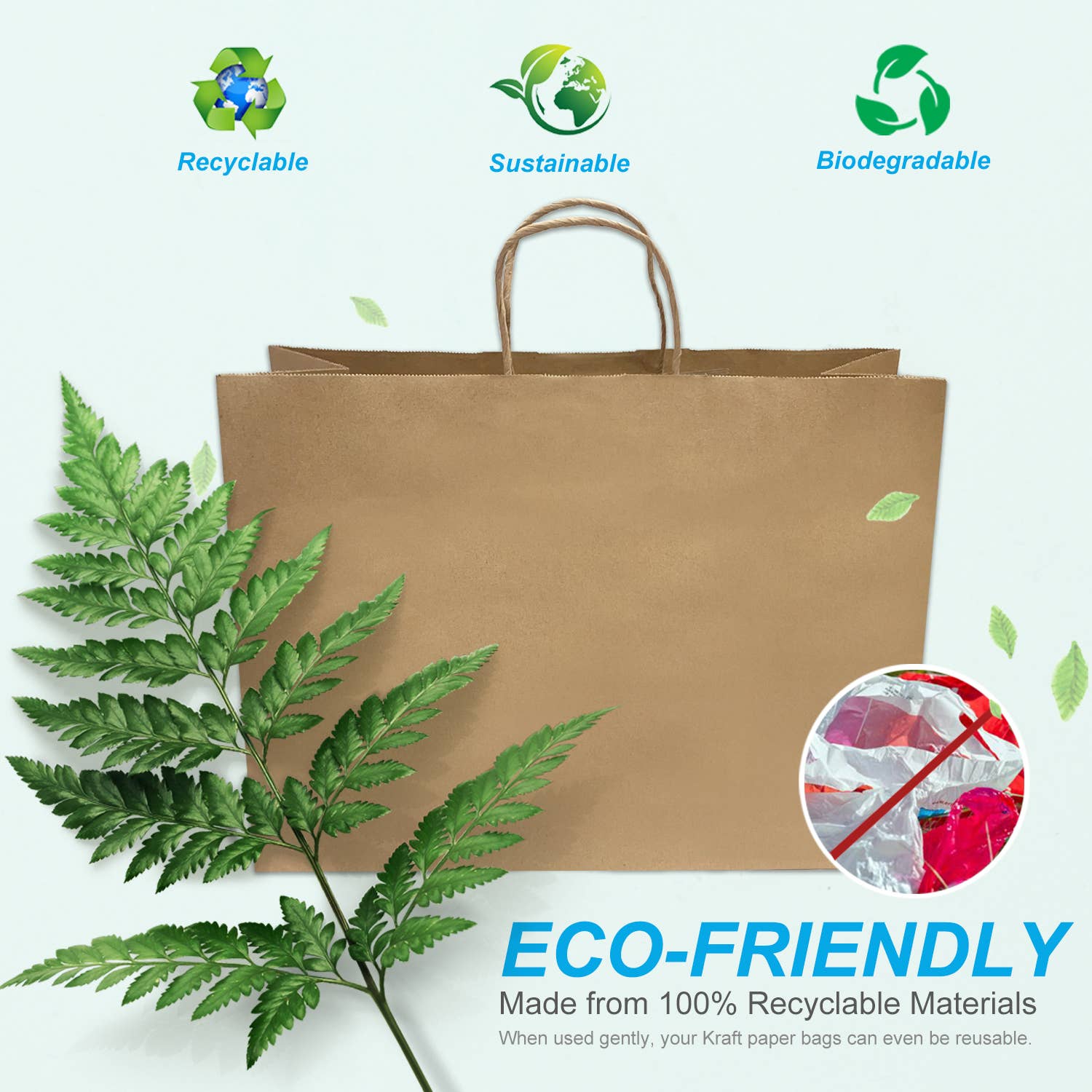 Vogue 16x6x12 inches Kraft Paper Bag Twisted Handles: 250 bags - $0.4/pc