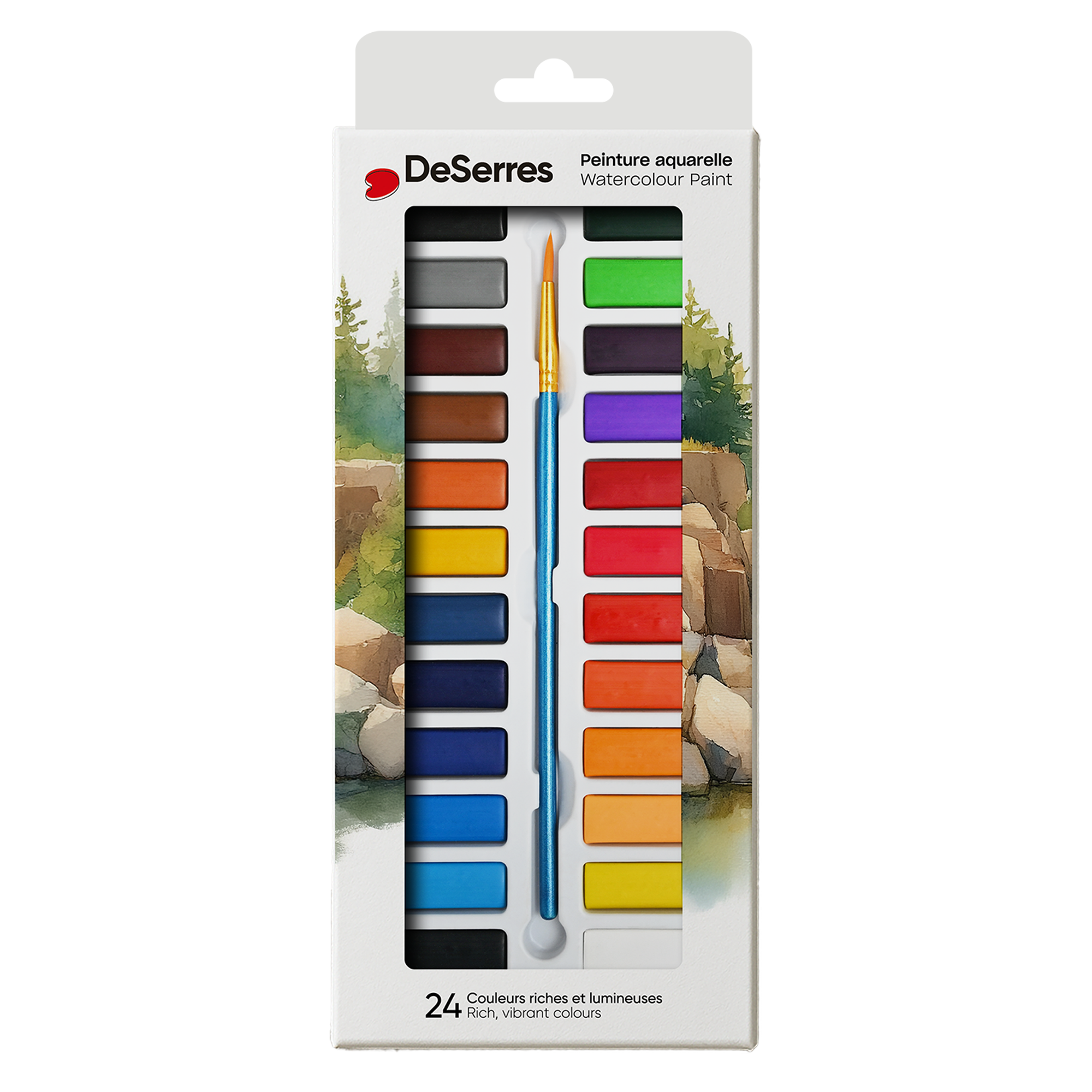 WATERCOLOUR KIT- 24 HALF PANS