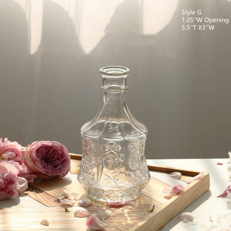 Bud Vases for Centerpiece, Rustic Decorative Vases, Clear: Style B