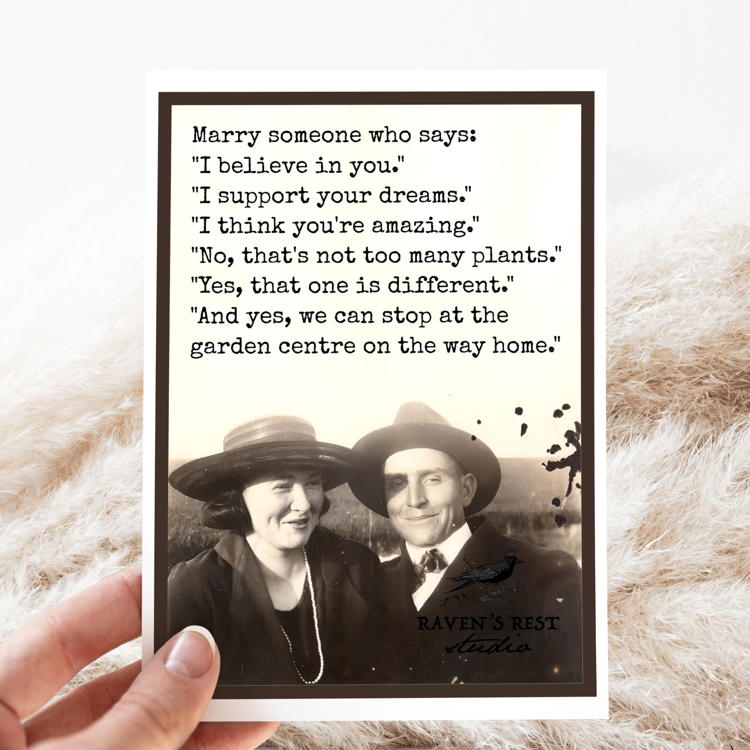 Funny Love Card – No, That's Not Too Many Plants... Vintage