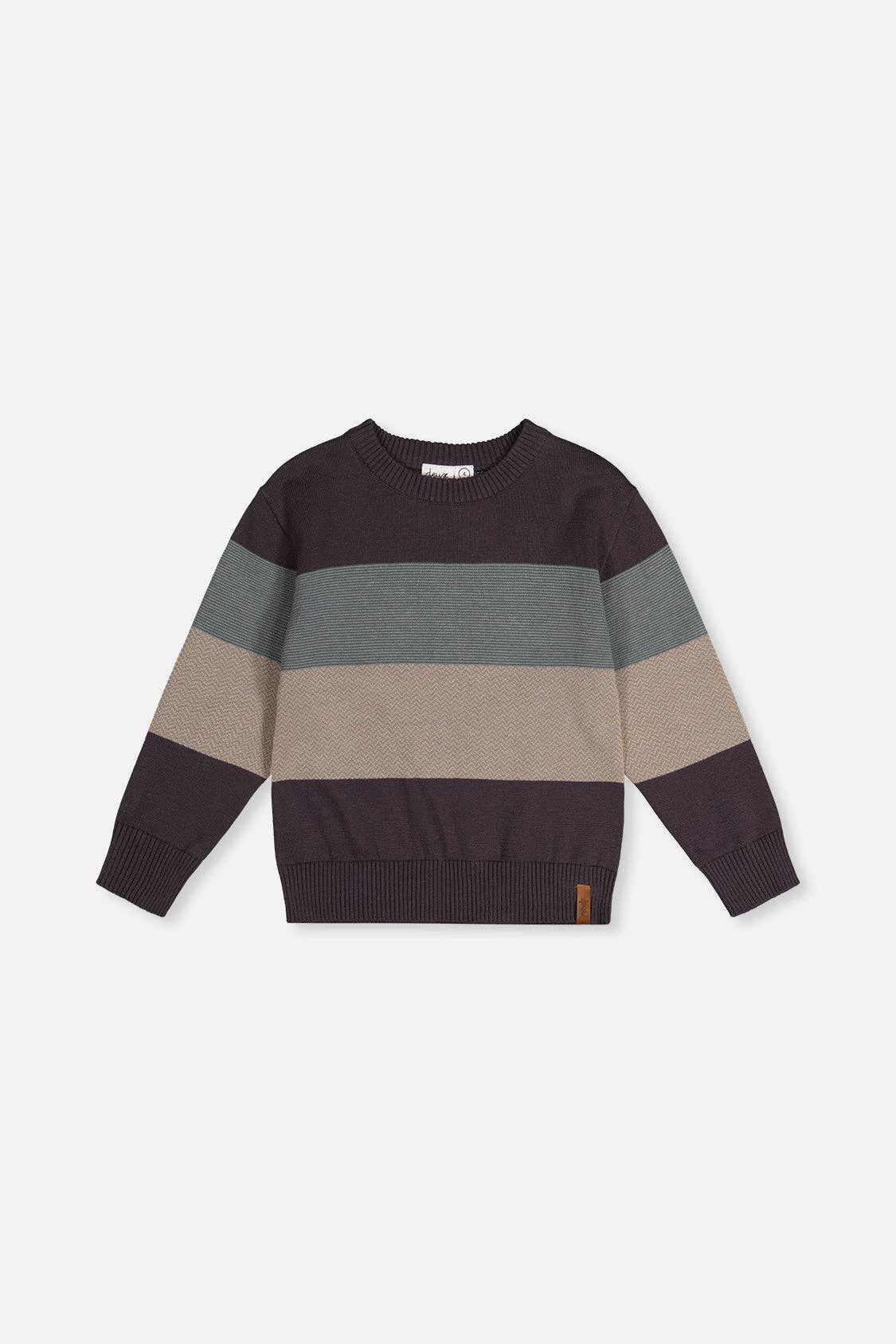 Colorblock Knit Sweater Black And Beige: 7
