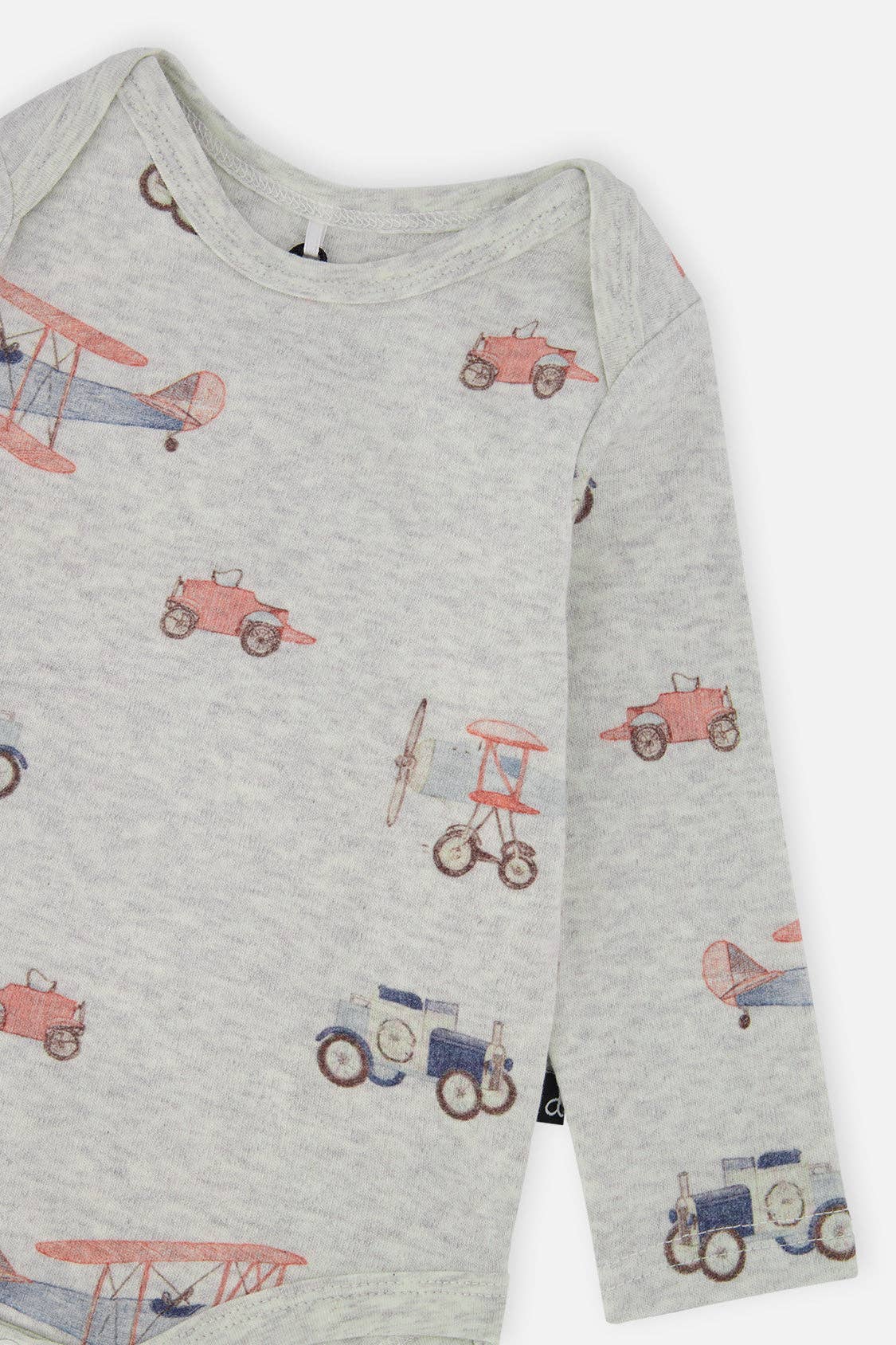 Organic Cotton Onesie Beige Printed Airplanes: 12m