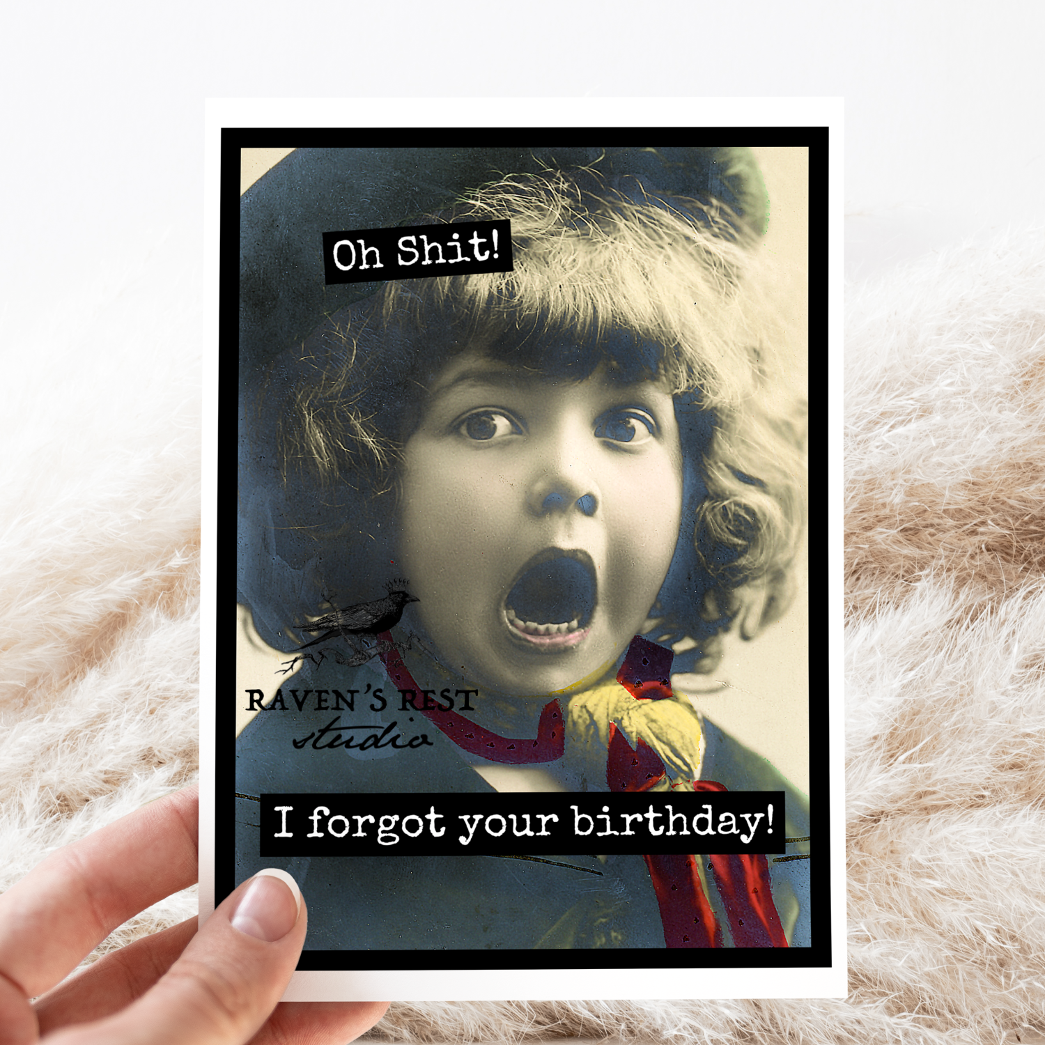 Birthday Card. Oh Shit! I Forgot Your Birthday Vintage Photo