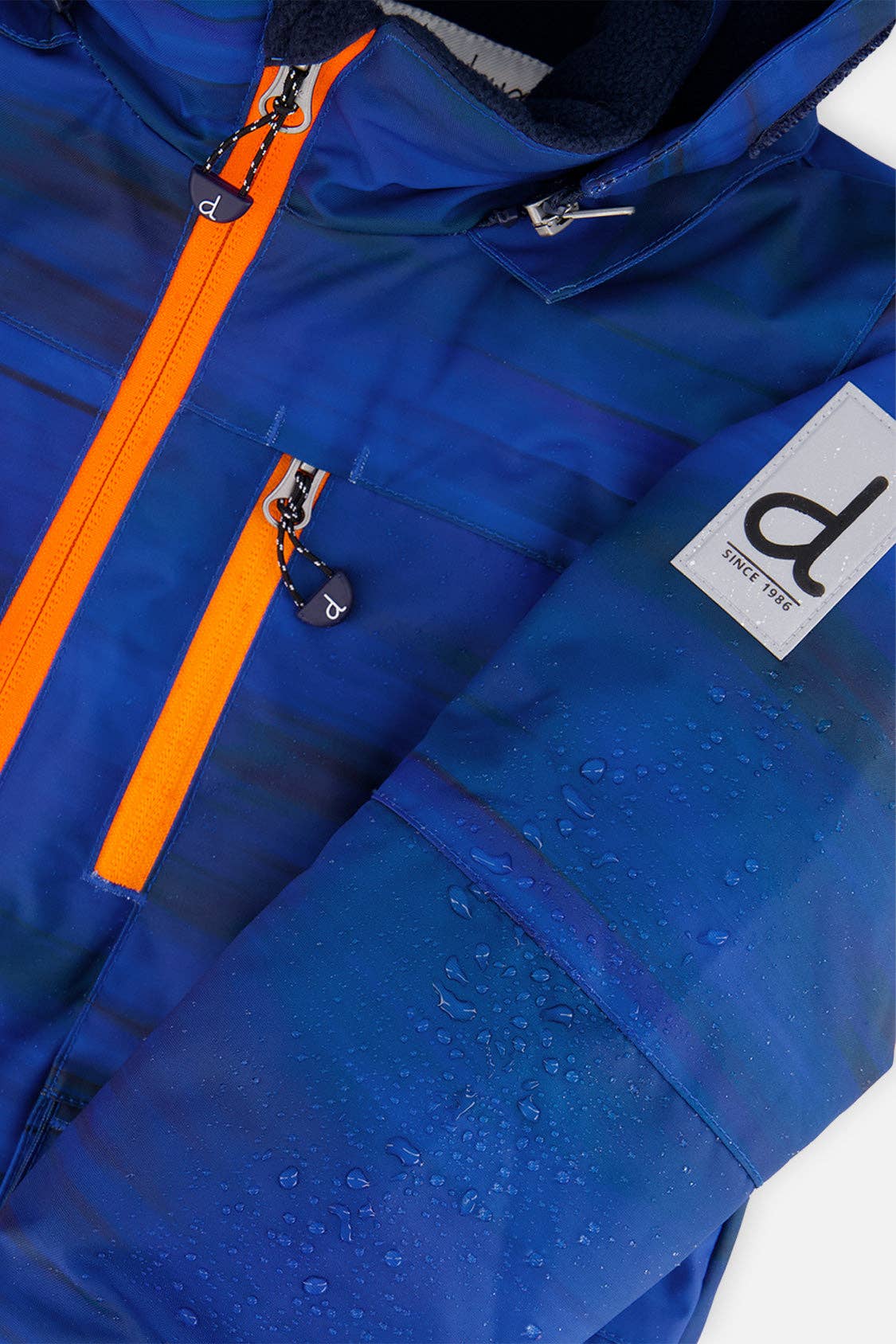 Two Piece Play Snowsuit Navy Blue And Orange With Orange Pants: 7