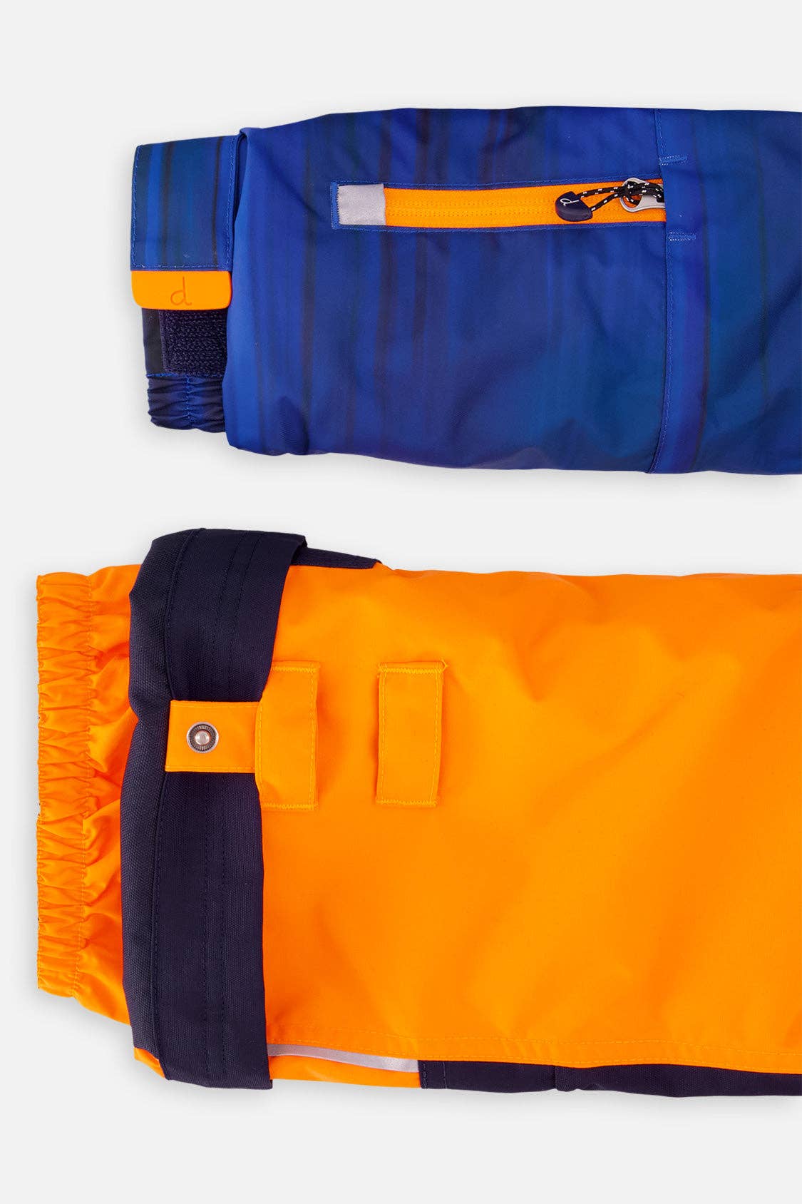 Two Piece Play Snowsuit Navy Blue And Orange With Orange Pants: 7
