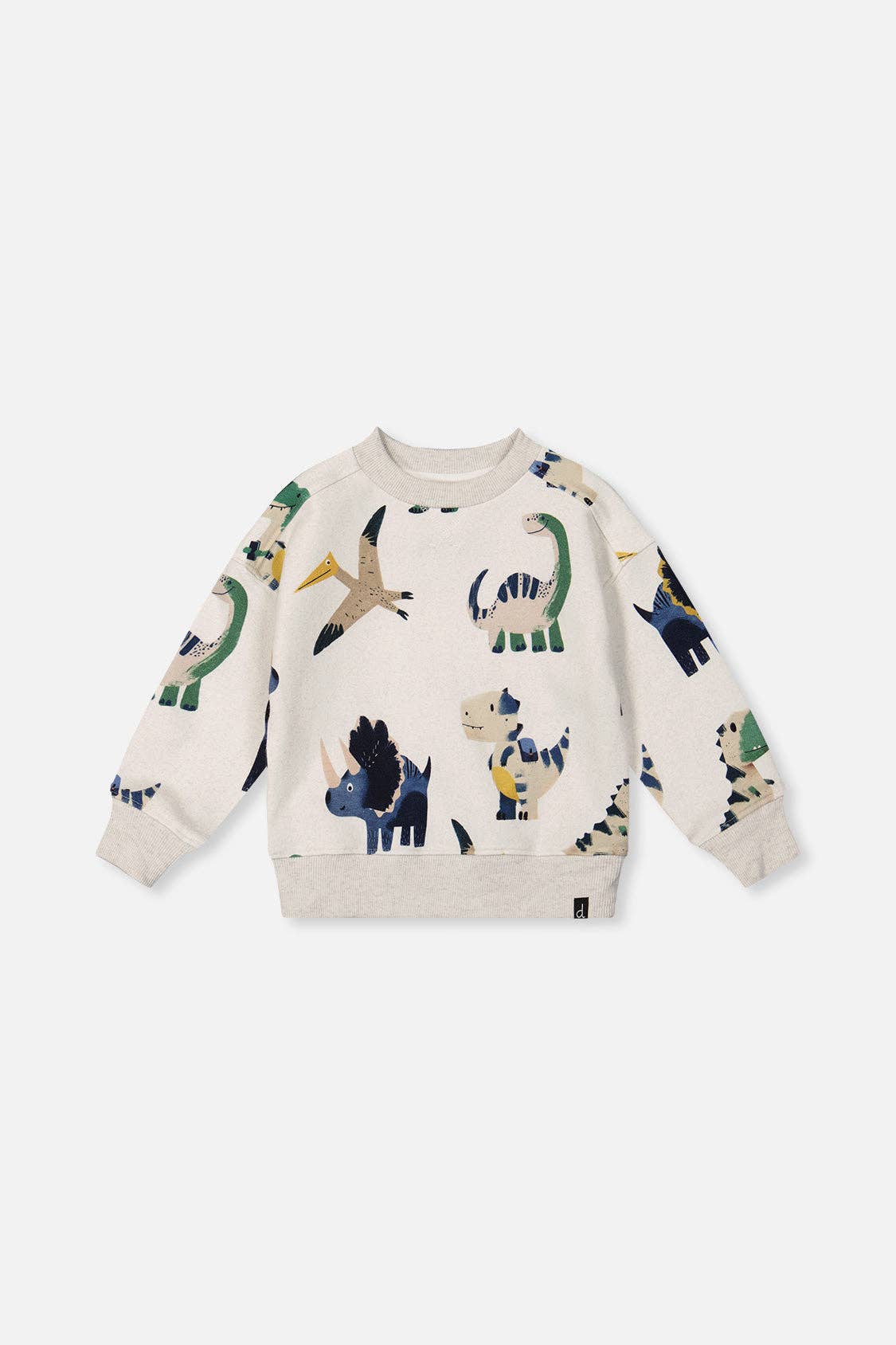 Fleece Sweatshirt Beige Dinosaur Print: 2