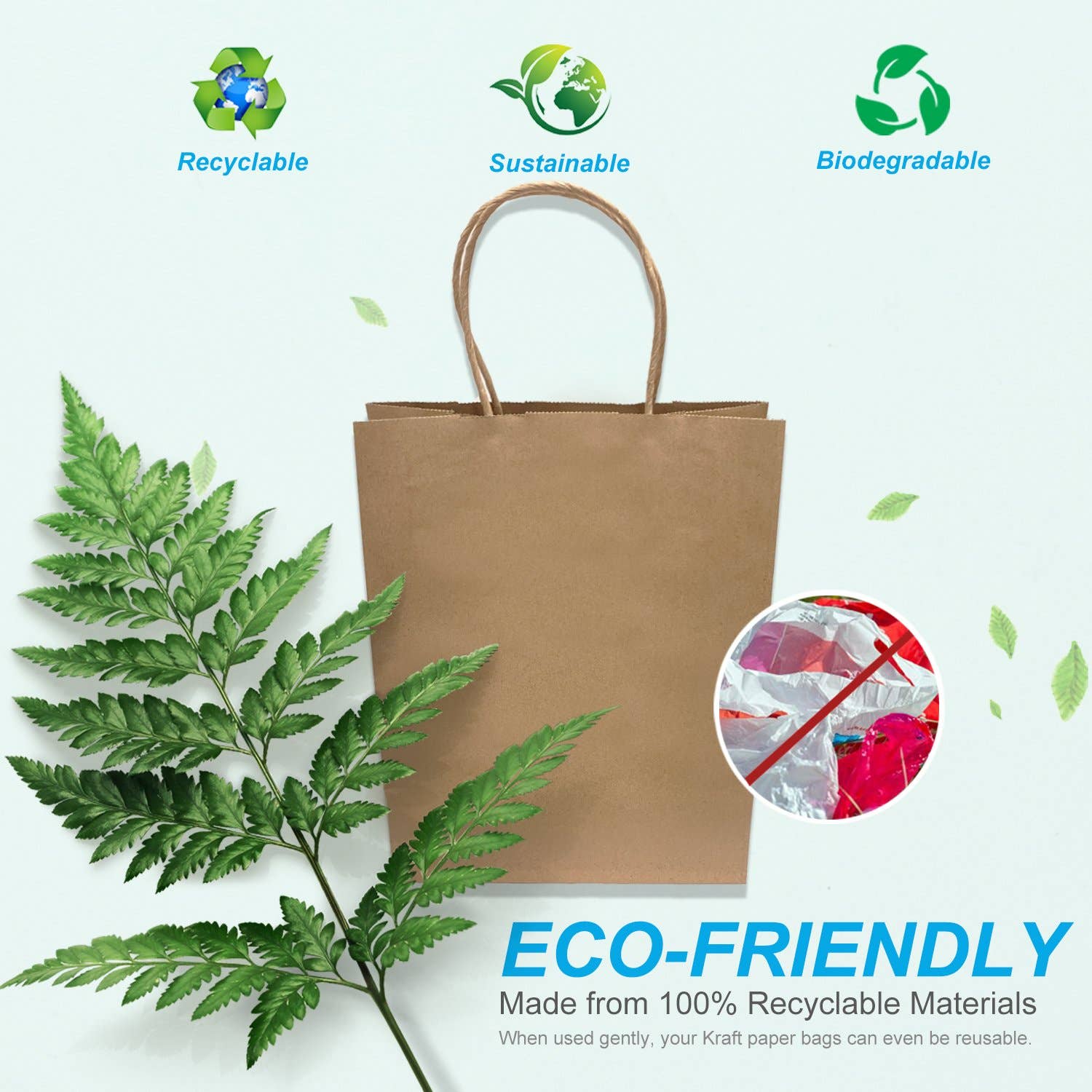 Debbie 10x5x13 Kraft Paper Bag Twisted Handle: 100 bags - $0.43/pc