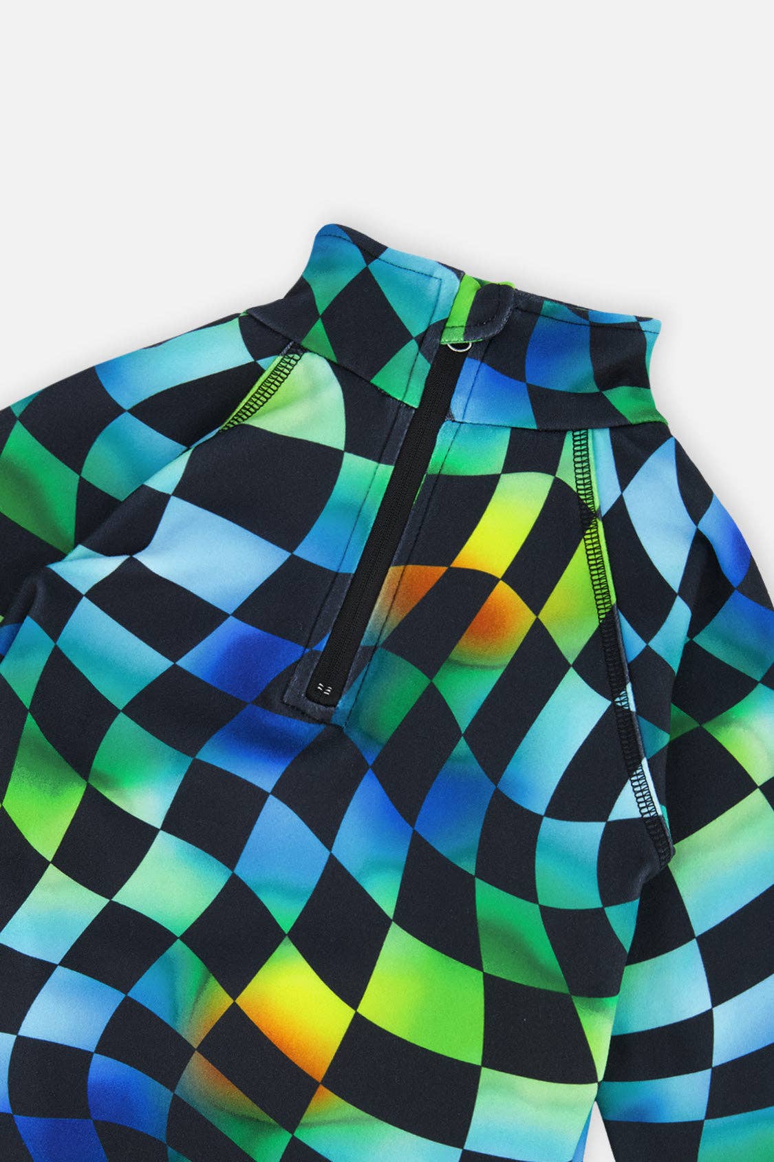 Two Piece Thermal Underwear Blue Checkered Print: 5