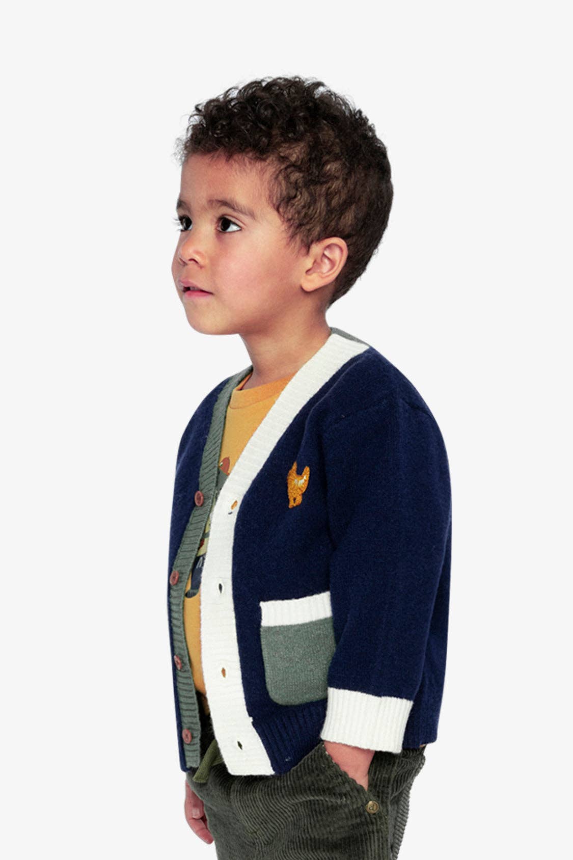 Knit Cardigan With Dino Dark Blue, Green And Yellow: 6