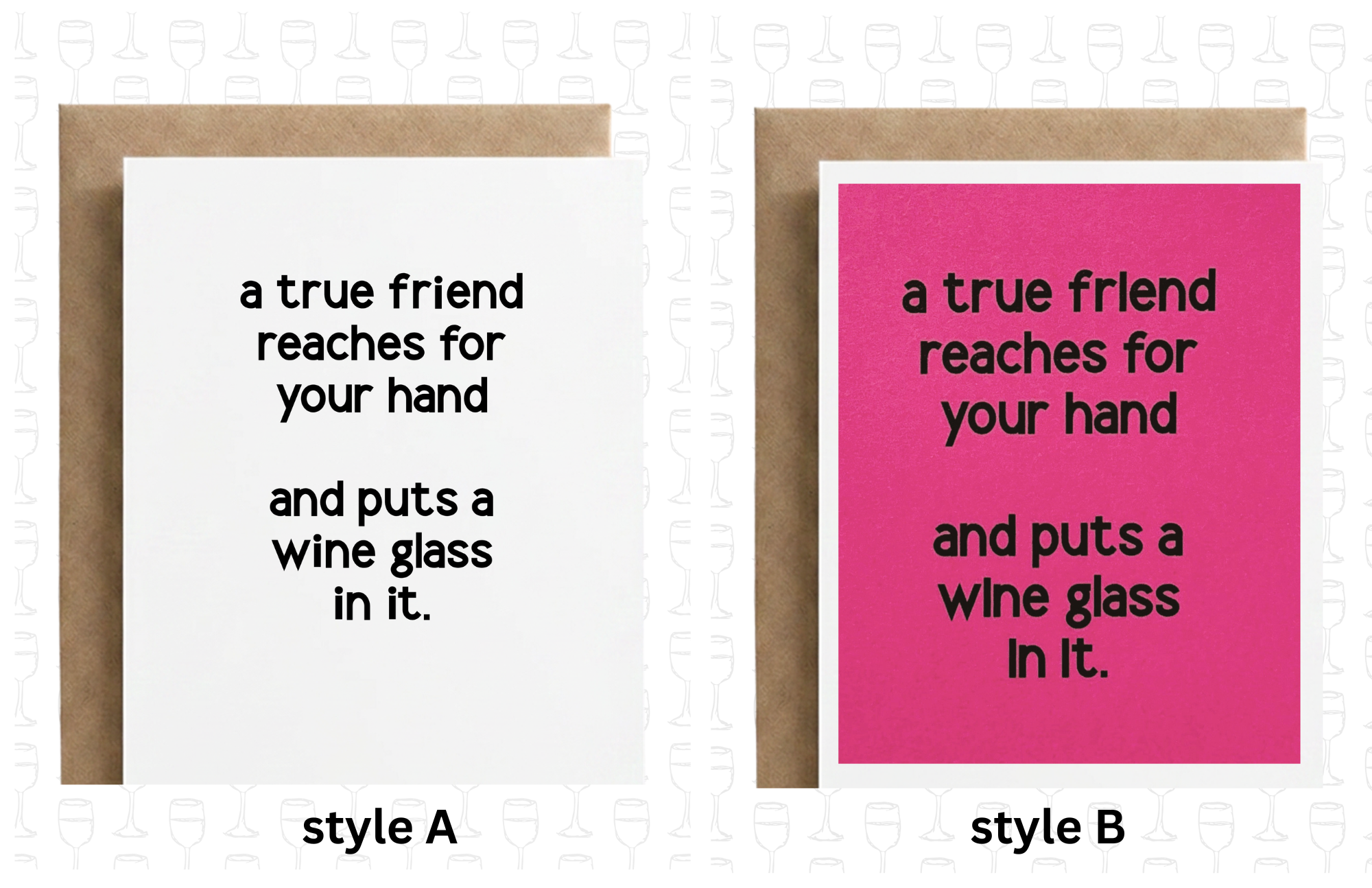 Funny Friendship Card | Wine Lover | Mom Friend: White