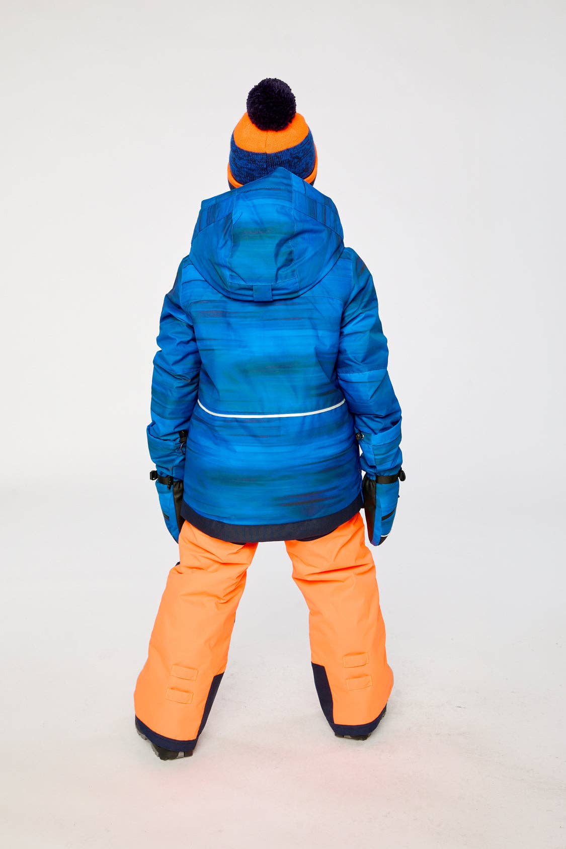 Two Piece Play Snowsuit Navy Blue And Orange With Orange Pants: 7