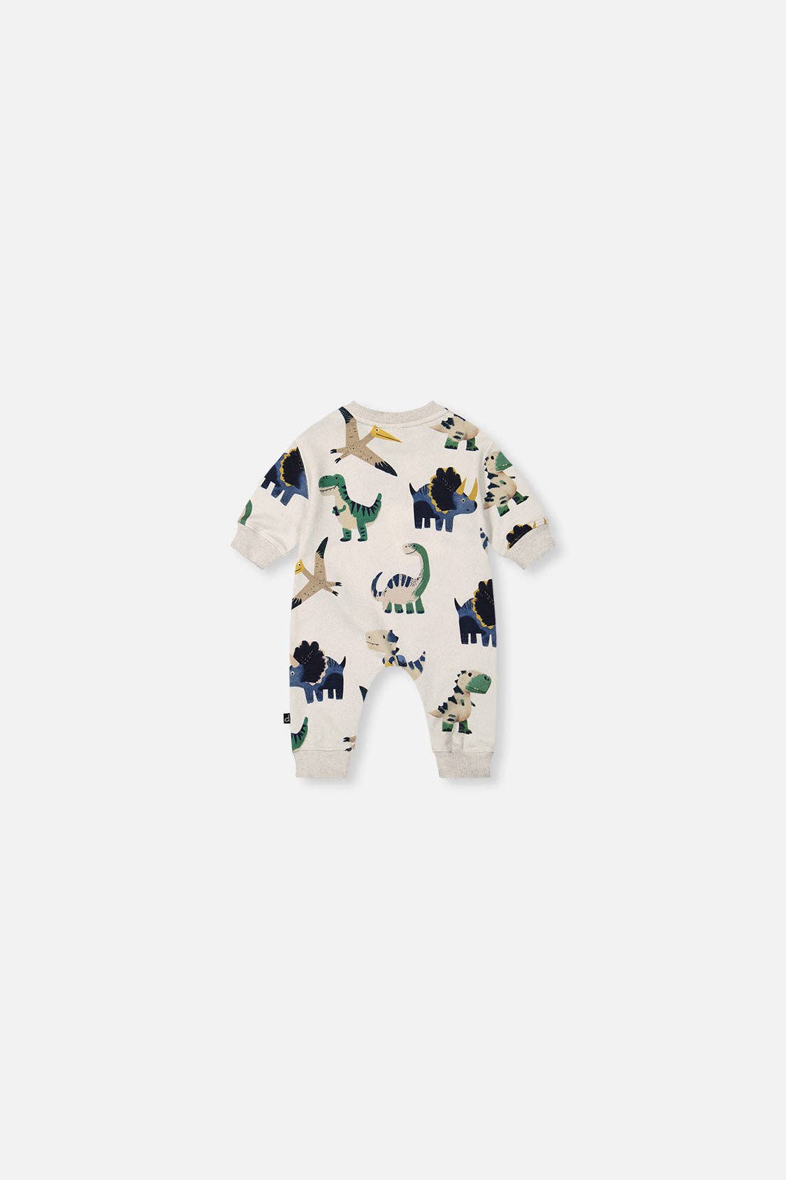 Baby Fleece Jumpsuit Beige Dinosaur Print: 12m