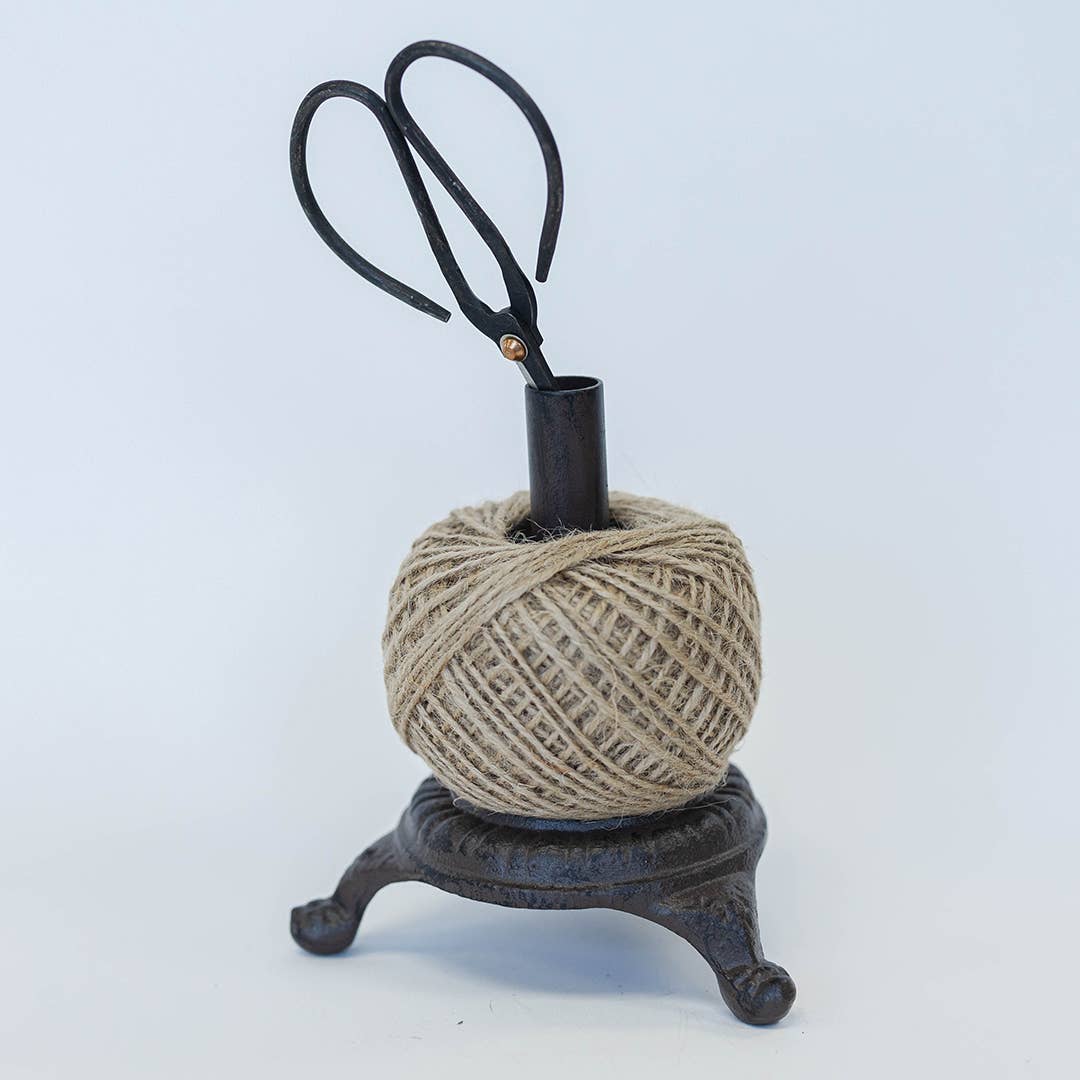 Cast Iron Twine Holder with Scissors